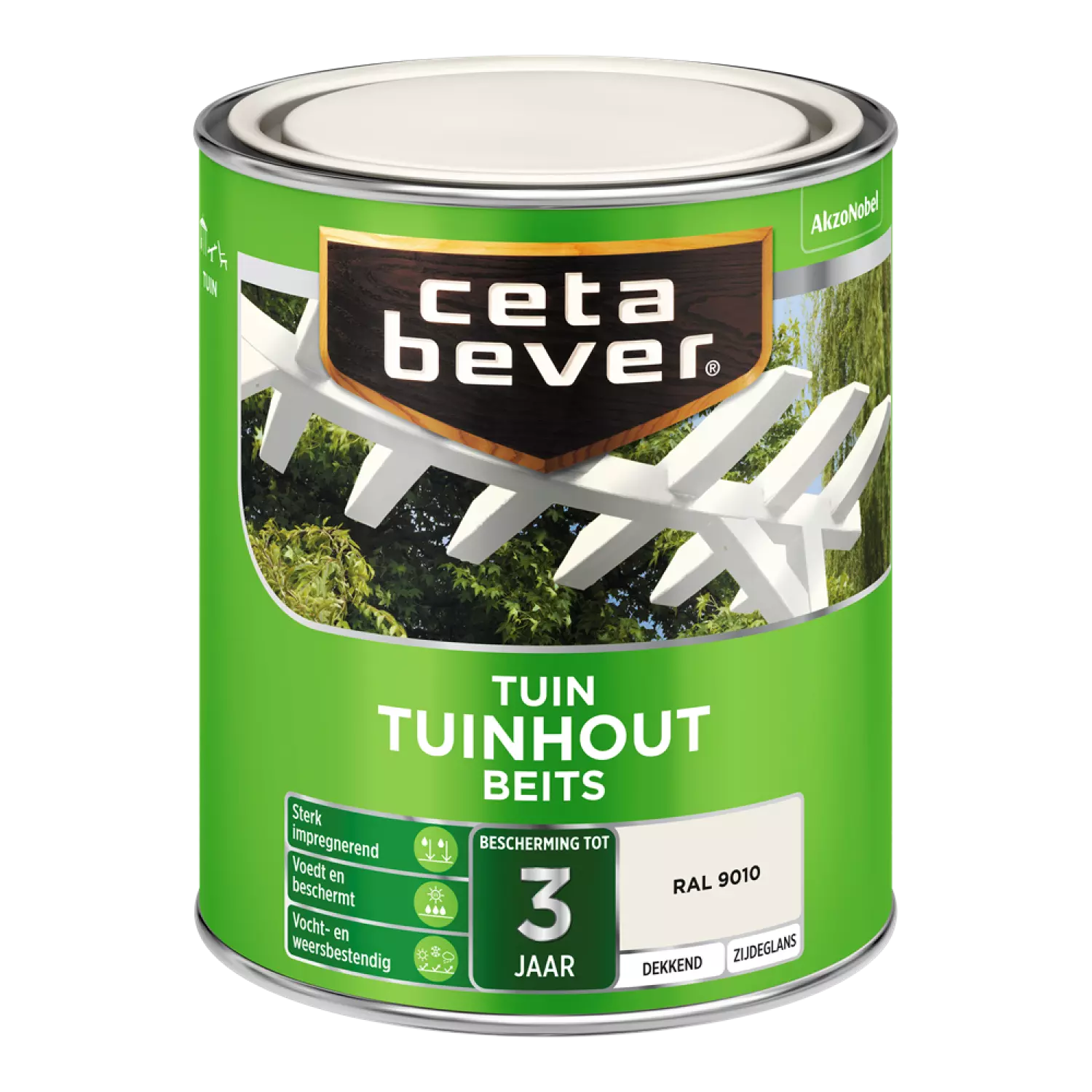 Cetabever Dekkende Tuinhout Beits - Zuiver wit - 0,75L-image