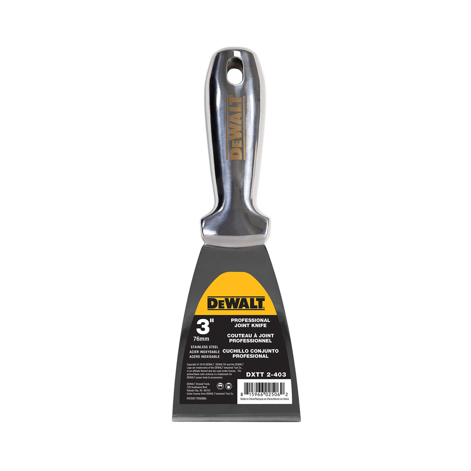 DeWalt Plamuurmes RVS Gelast Handvat 3" (76 mm)-image