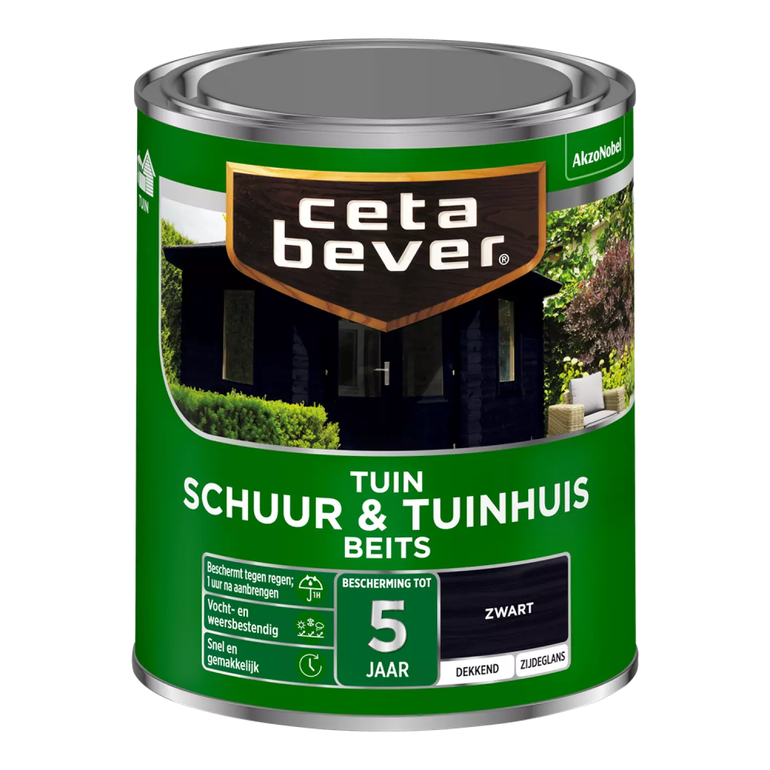 Cetabever Schuur & Tuinhuis Beits Dekkend - Zwart - 0,75L-image