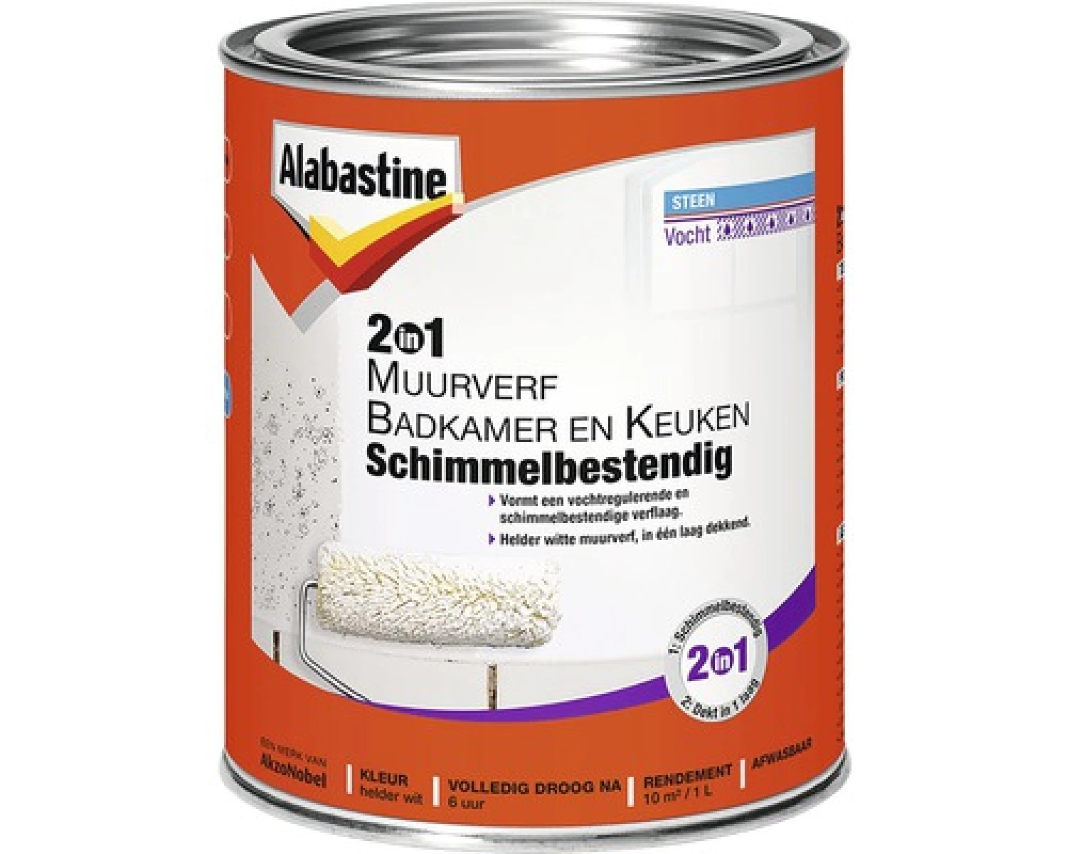 Alabastine 2In1 Muurverf Badkamer en Keuken Schimmelbestendig-image