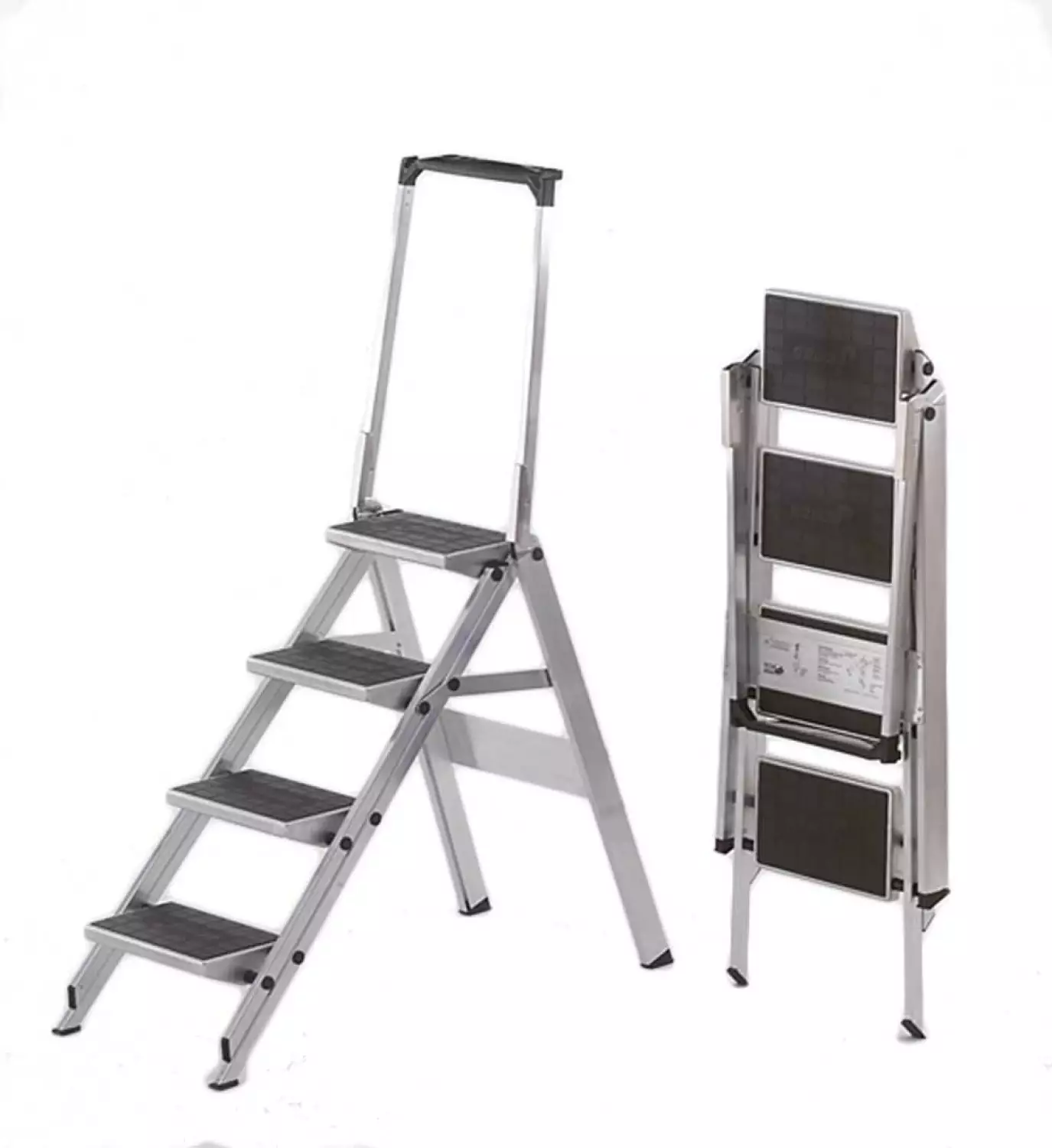 Little Jumbo 1313650440 Trap - Enkel - Aluminium - 4 treden kunststof - met beugel - max. werkhoogte 2.92 m.-image