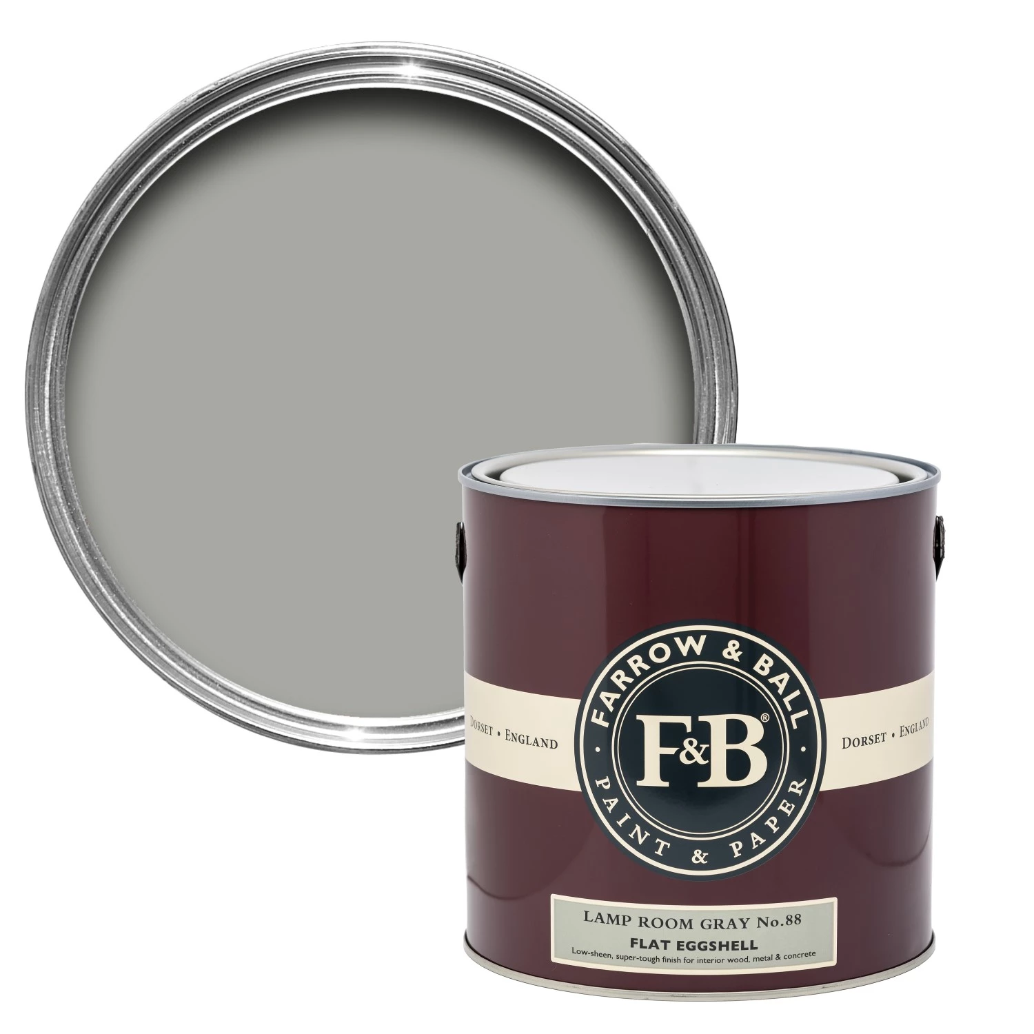 Farrow & Ball Flat Eggshell Lamp Room Gray No.88 - 750ml-image