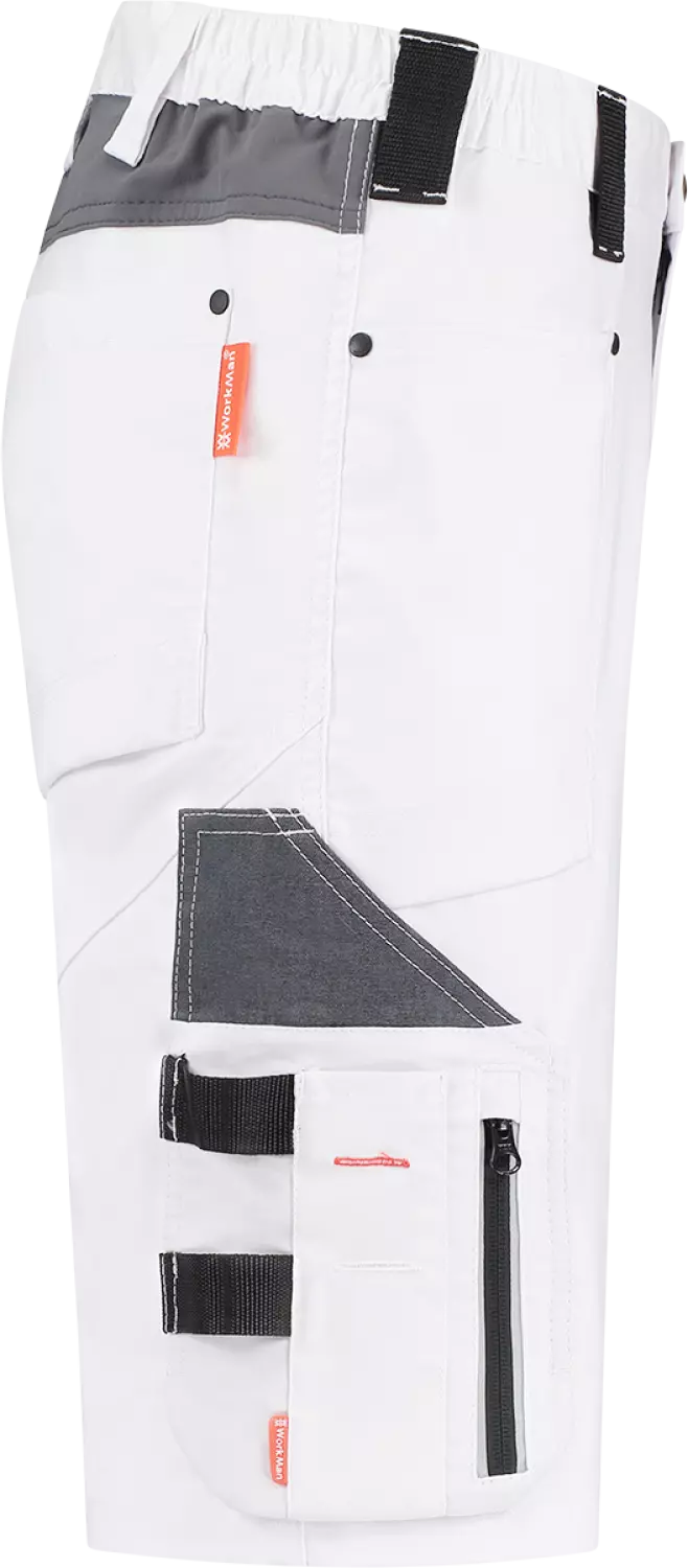 Workman 9083 STRETCH Bermuda Werkbroek P2S - Wit / Grijs - Maat 48 (33/32)-image