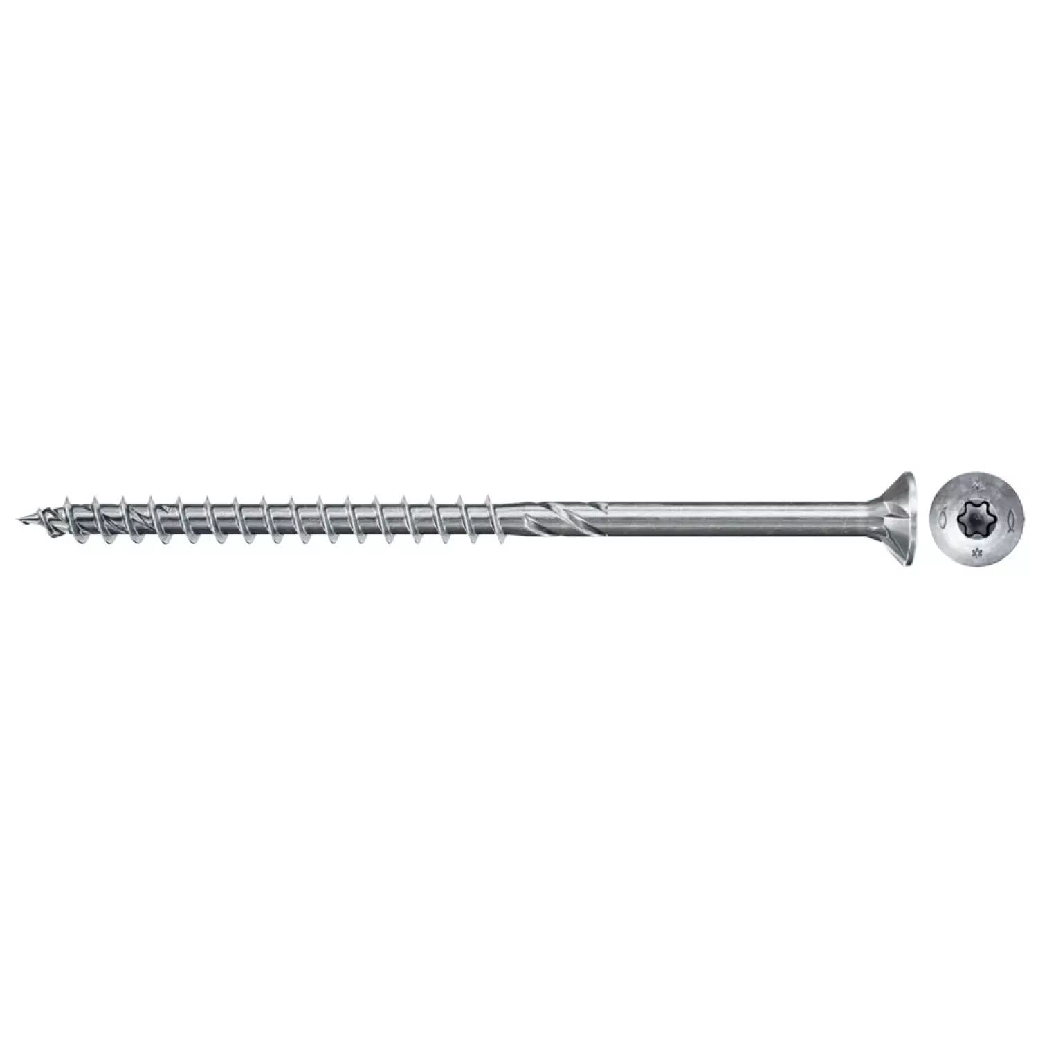 Fischer 670485 Spaanplaatschroef Power-Fast II - TX30 - 6.0 x 80mm - Verzonken kop - Deeldraad - Verzinkt (100st)-image