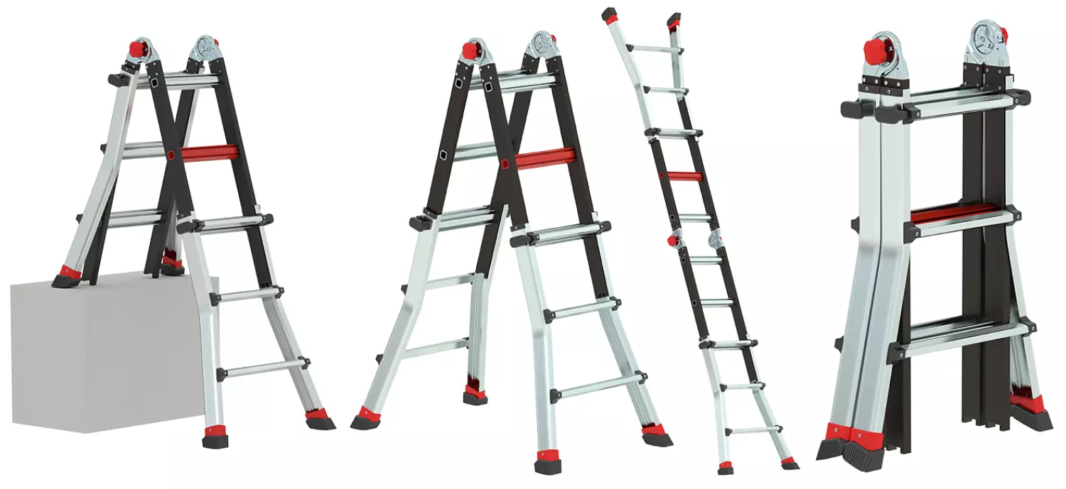 Altrex 503734 Varitrex Tele PRO+ Telescopische vouwladder - max. werkhoogte 4,9m - 4x4 sporten-image