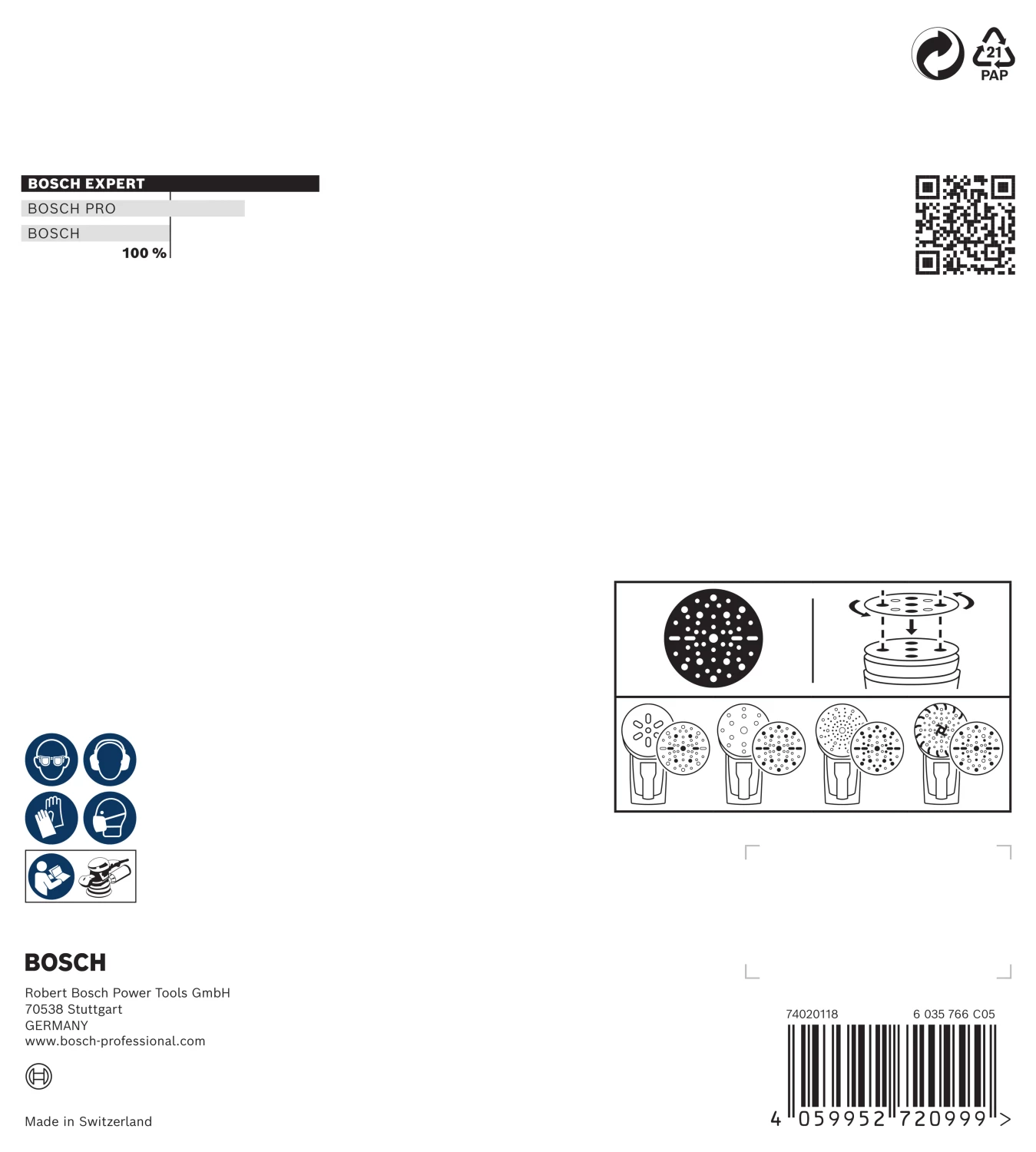 Bosch 2608902446 EXPERT Schuurschijf O780 met film onderlaag - 150mm - K320 (6 stuks)-image