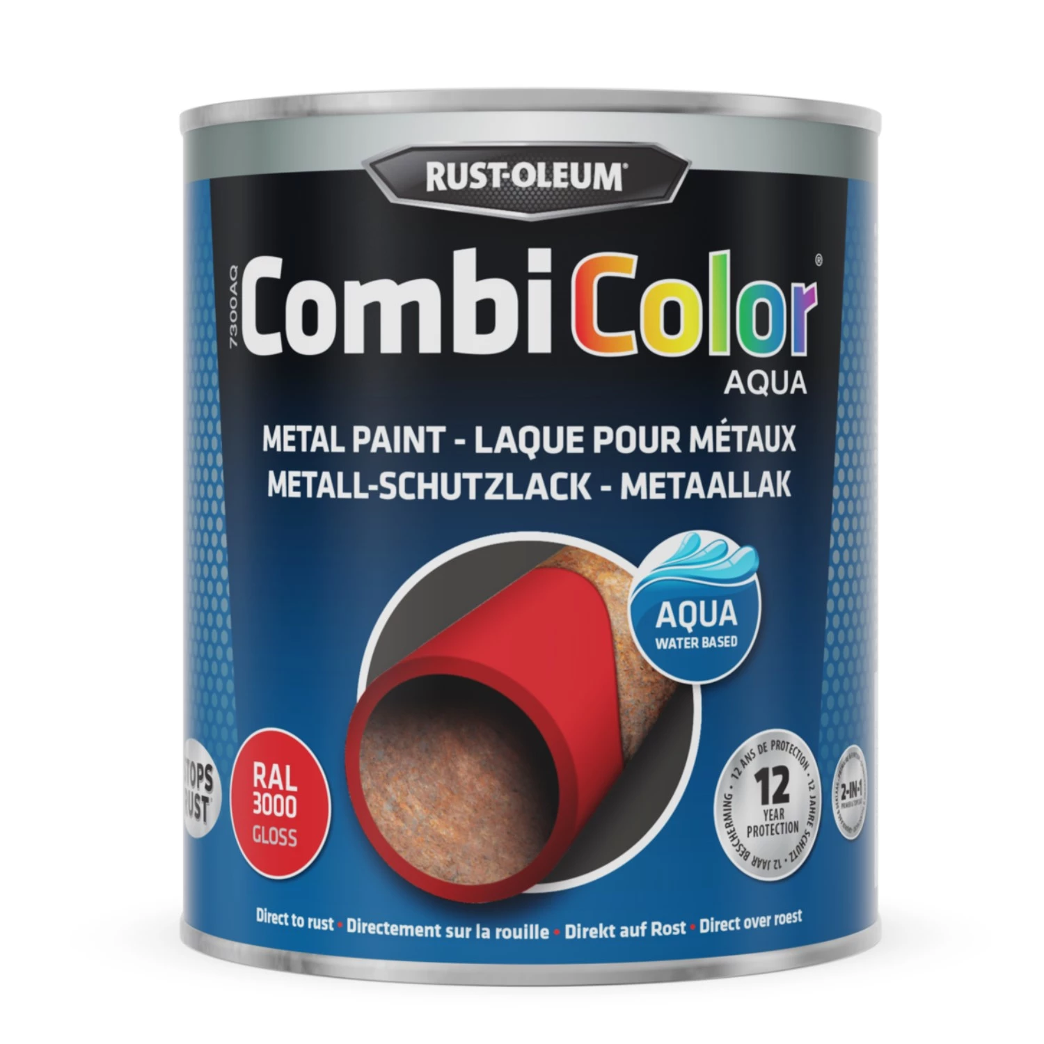 Rust-Oleum Combicolor Aqua Hoogglans -  Ral 3000 helderrood - 0,75L-image