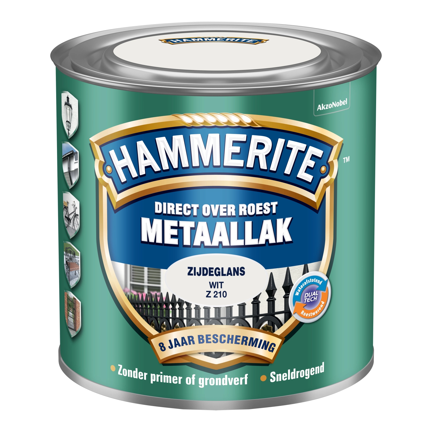 Hammerite Metaallak Zijdeglans - Wit - 250ml-image