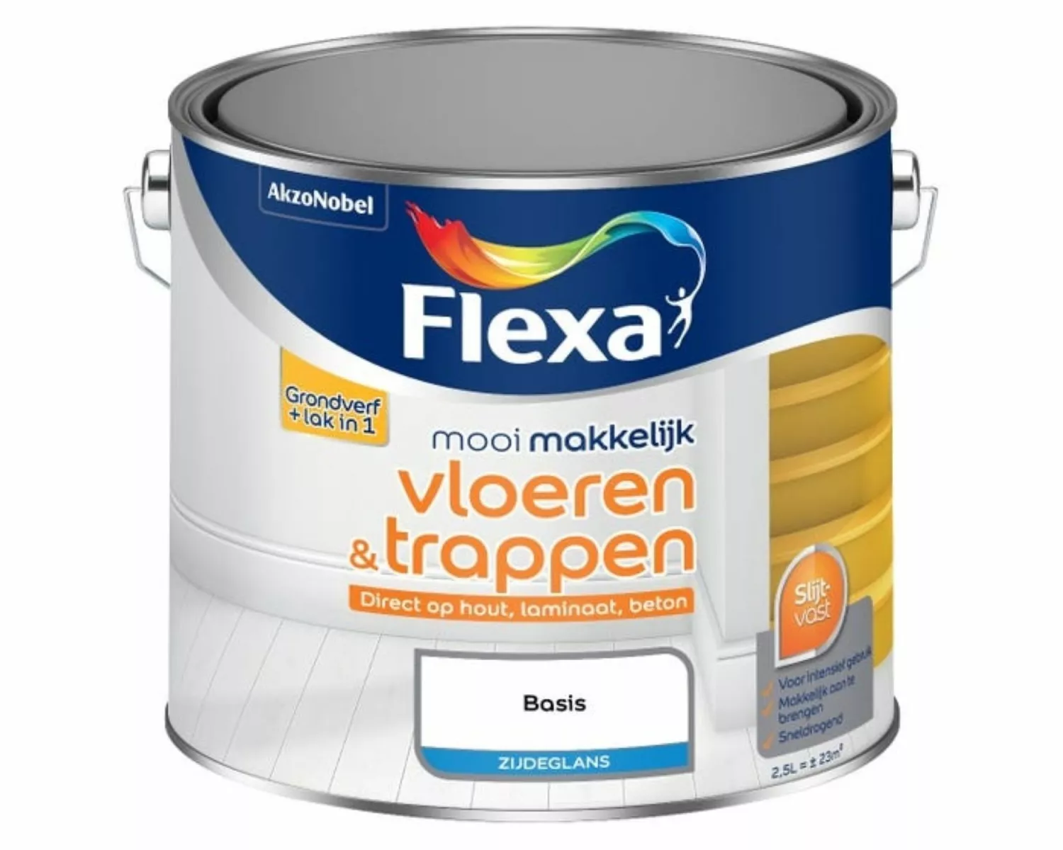 Flexa Mooi Makkelijk Vloeren & Trappen Zijdeglans - op kleur gemengd - 2,5L-image