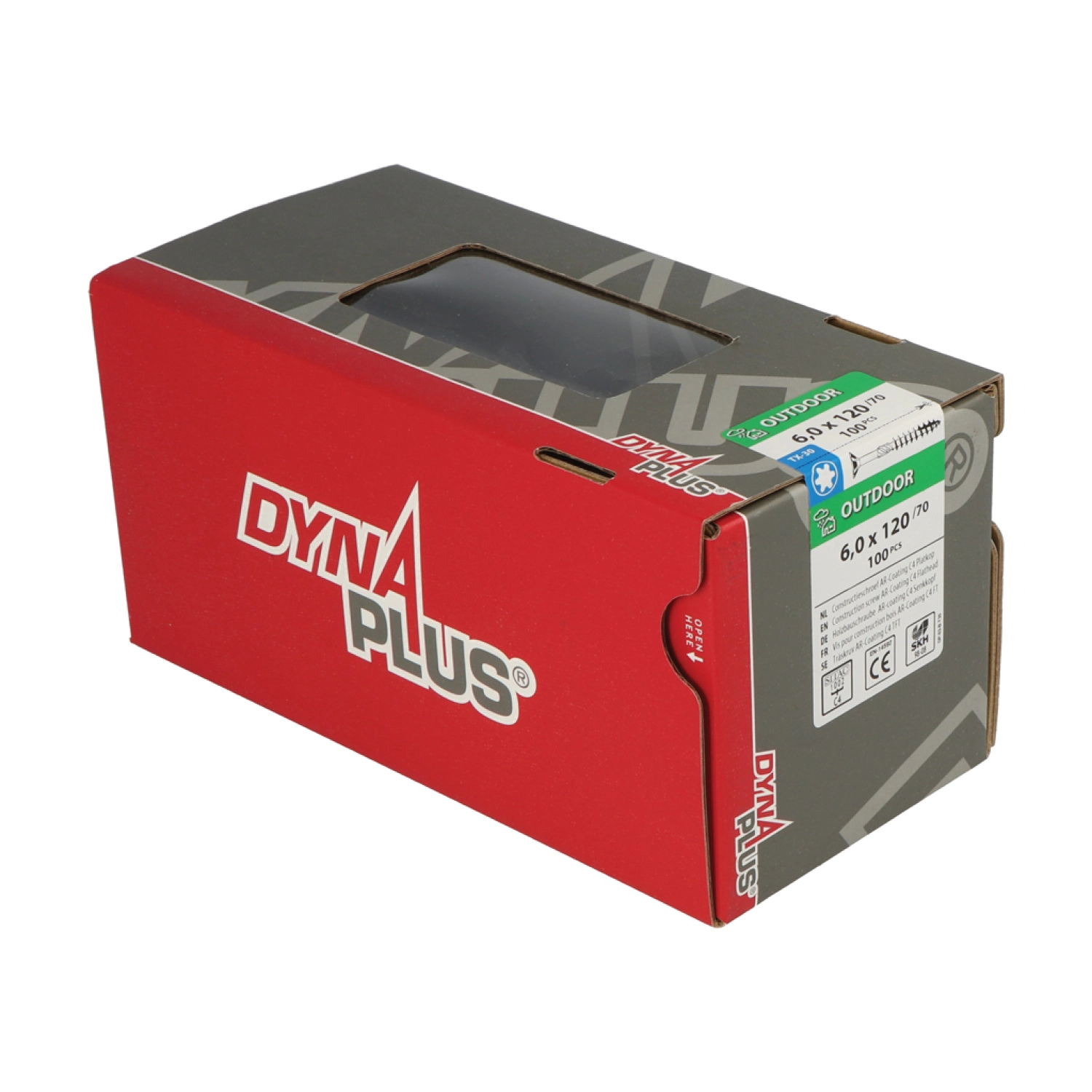DynaPlus 0281.08.50801 Constructieschroef - TX30 - 6.0 x 120/70mm - Platkop - Deeldraad - Gecoat 100st)-image