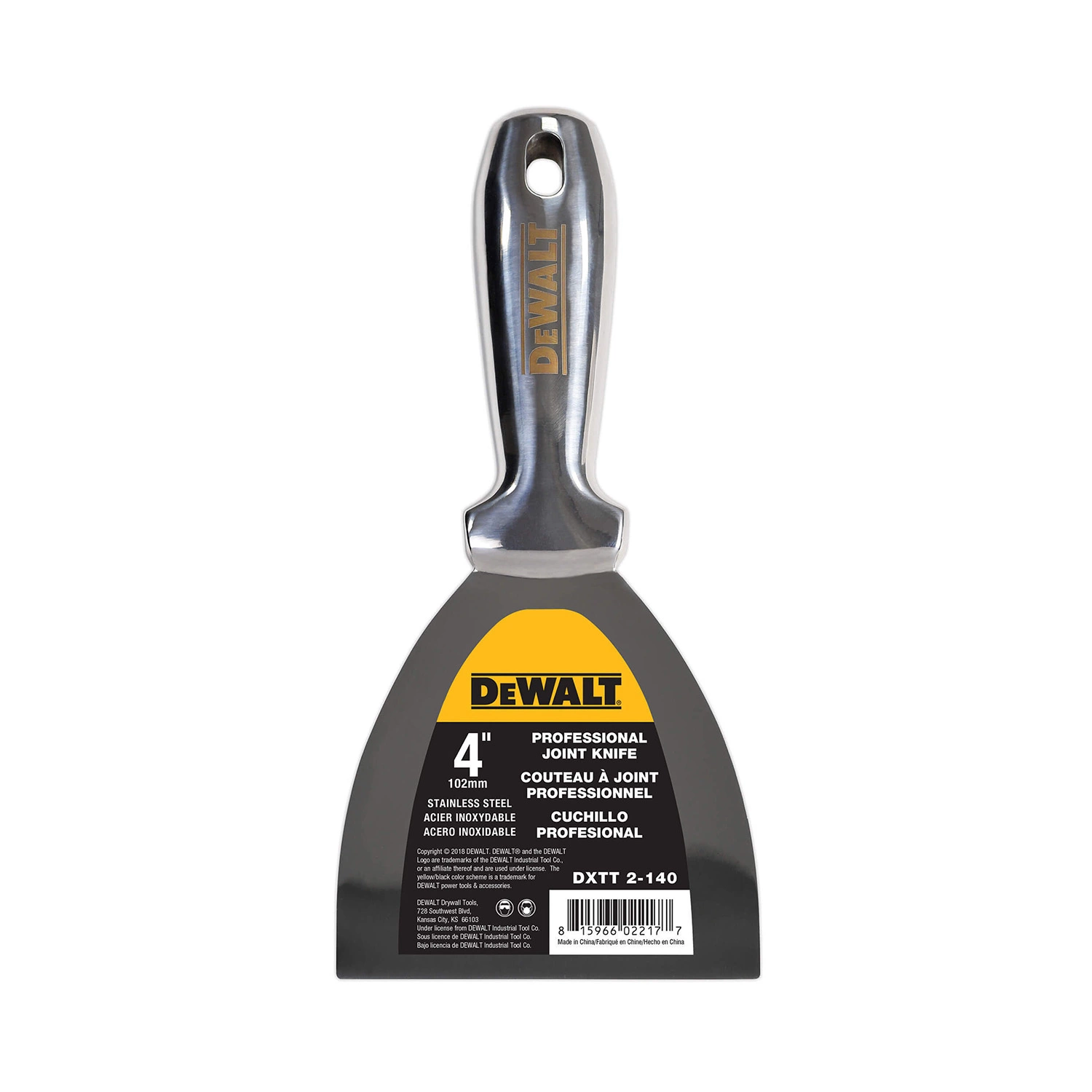 DeWalt Plamuurmes RVS Gelast Handvat 4" (102 mm)-image