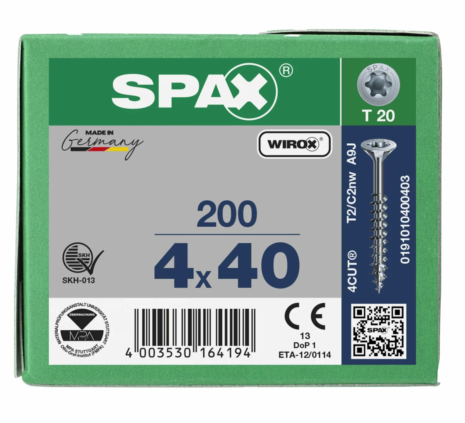 SPAX Universele schroeven verzonken kop - deeldraad - T20 - 4.0x40 mm (200st)-image