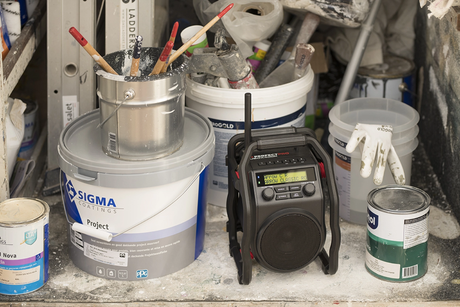 PerfectPro UBOX 400R2 Bouwradio - FM RDS / DAB+ - AUX-in - bluetooth - werkt op netstroom en batterij-image