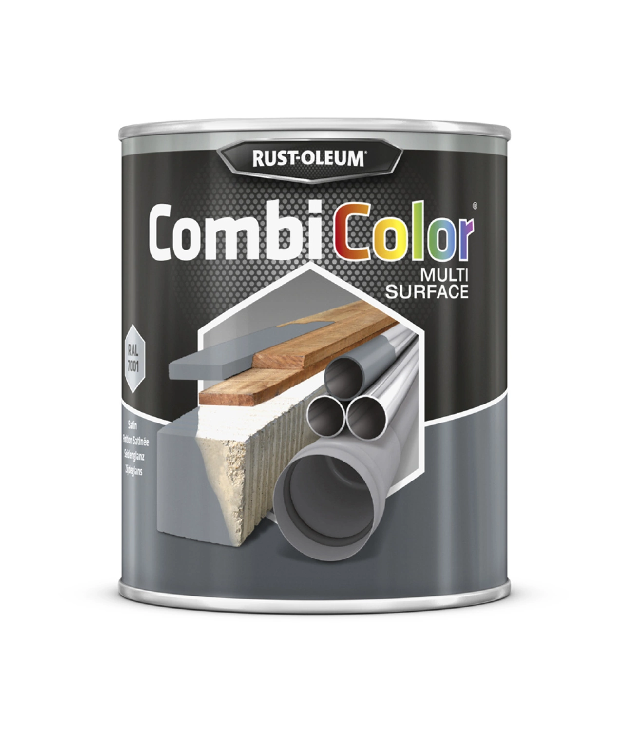 Rust-Oleum Combicolor Multi-Surface Satin - RAL 7001 zilvergrijs - 0,75L-image