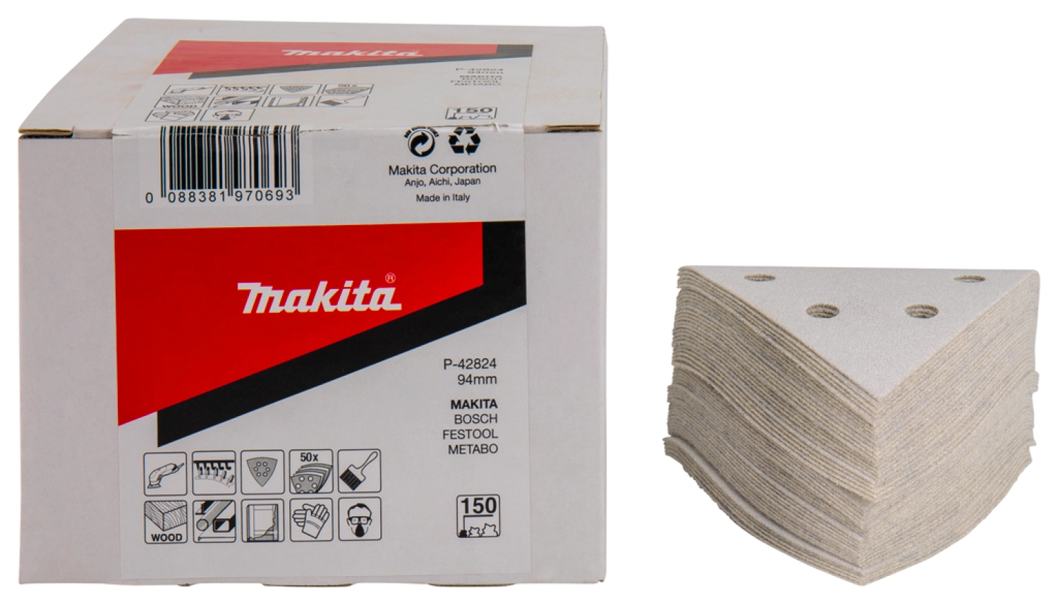 Makita Delta White Schuurvel - 94mm - 6 gaten - 50st-image