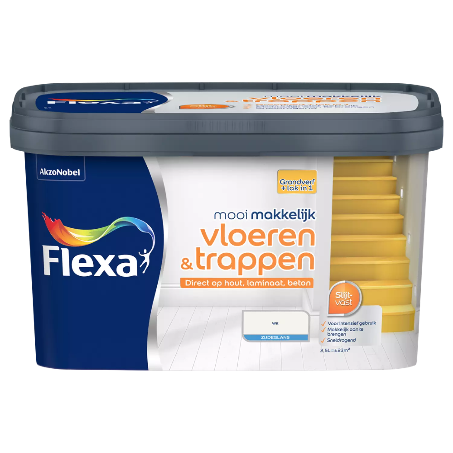 Flexa Mooi Makkelijk Vloeren & Trappen Zijdeglans - wit - 2,5L-image