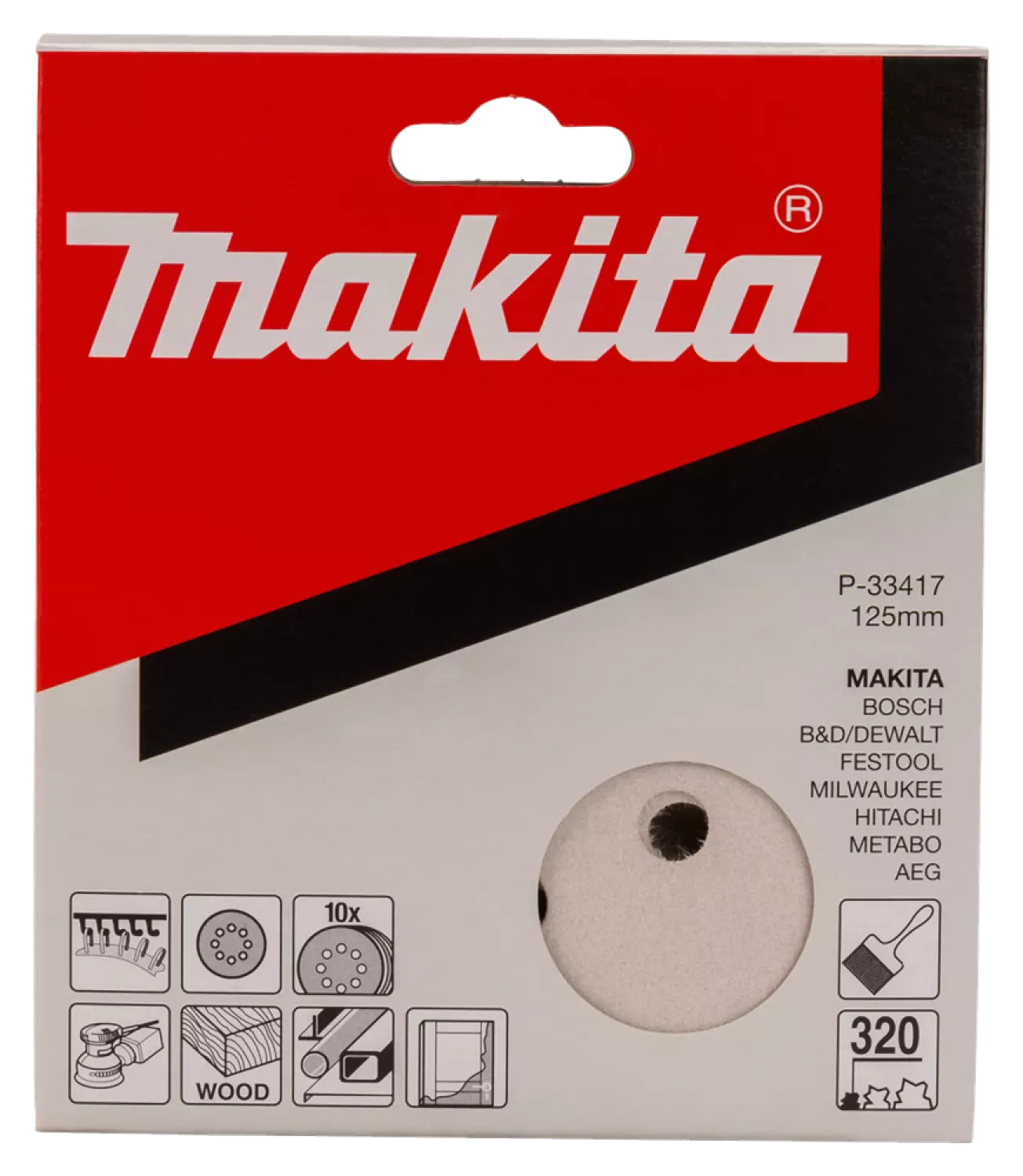 Makita P-33417 Schuurschijf White - K320 - 125mm (10st)-image