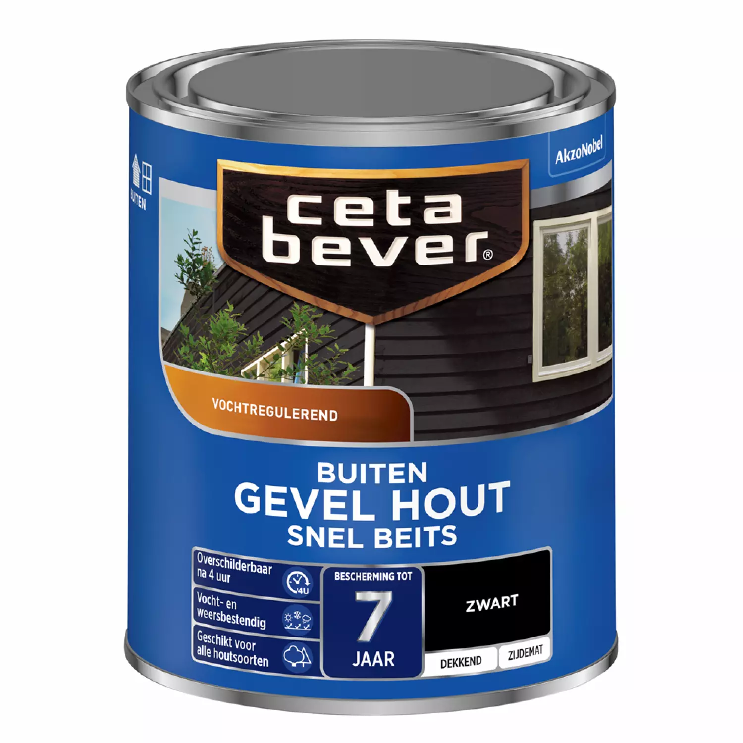 Cetabever Gevel Hout Snel Beits Dekkend - Zwart - 750ml-image