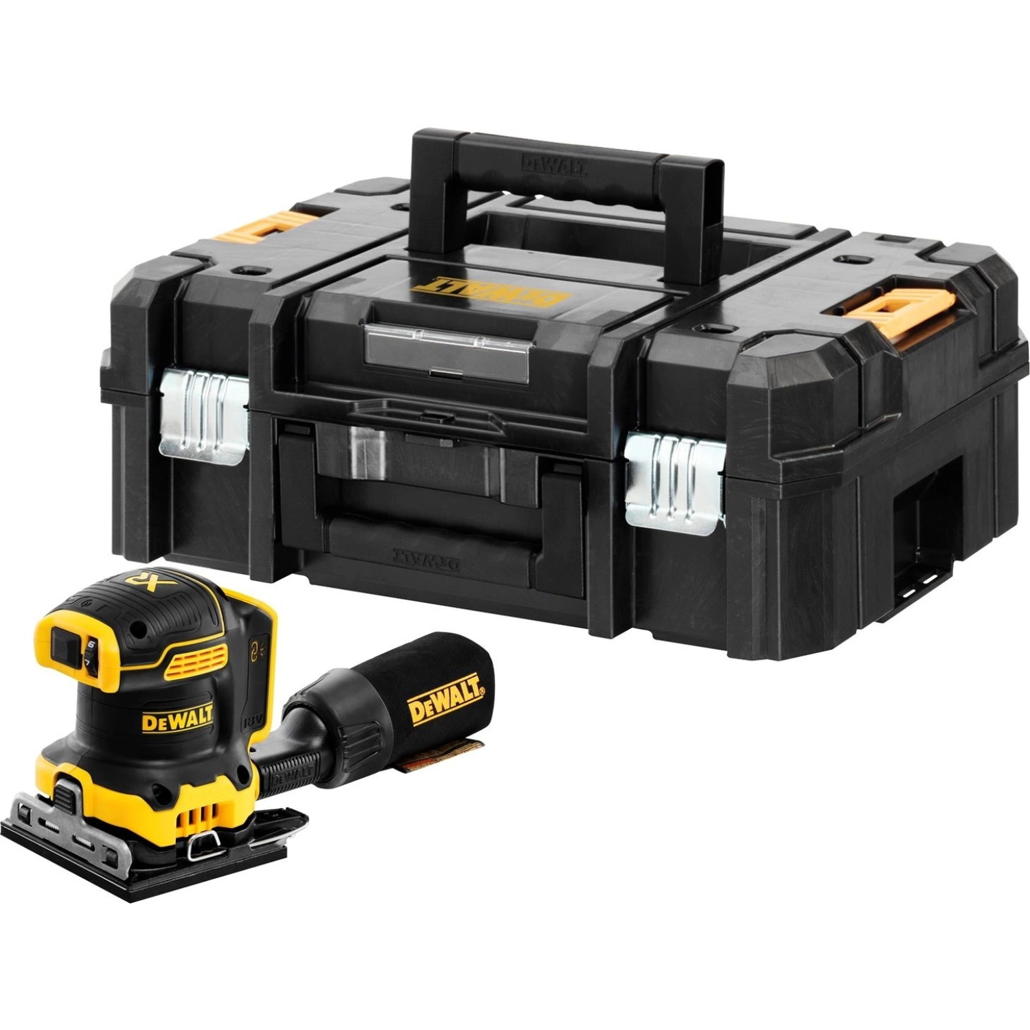 DeWALT DCW200NT 18V Li-ion XR accu vlakschuurmachine body in TSTAK - 140 x 115mm - koolborstelloos-image
