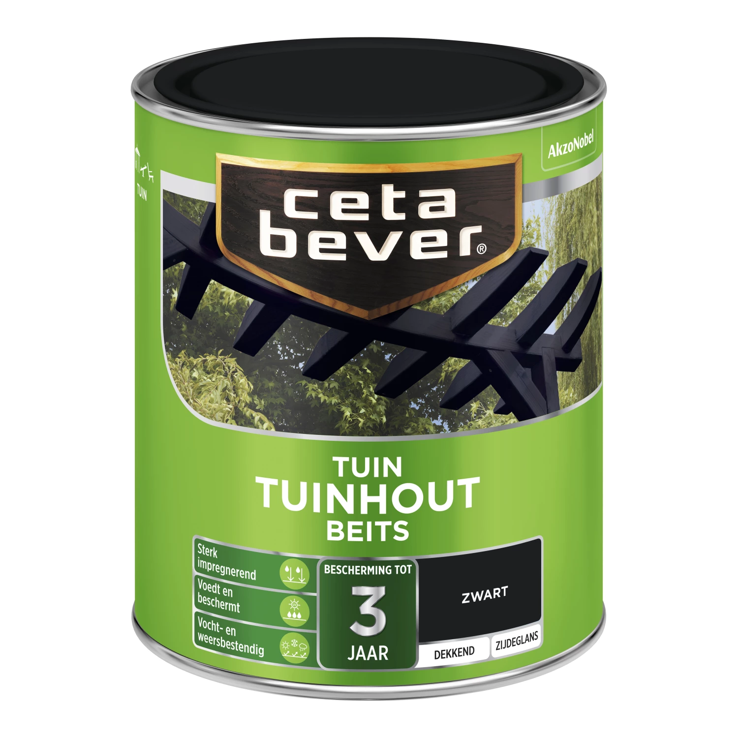 Cetabever Dekkende Tuinhout Beits - Zwart - 750ml-image