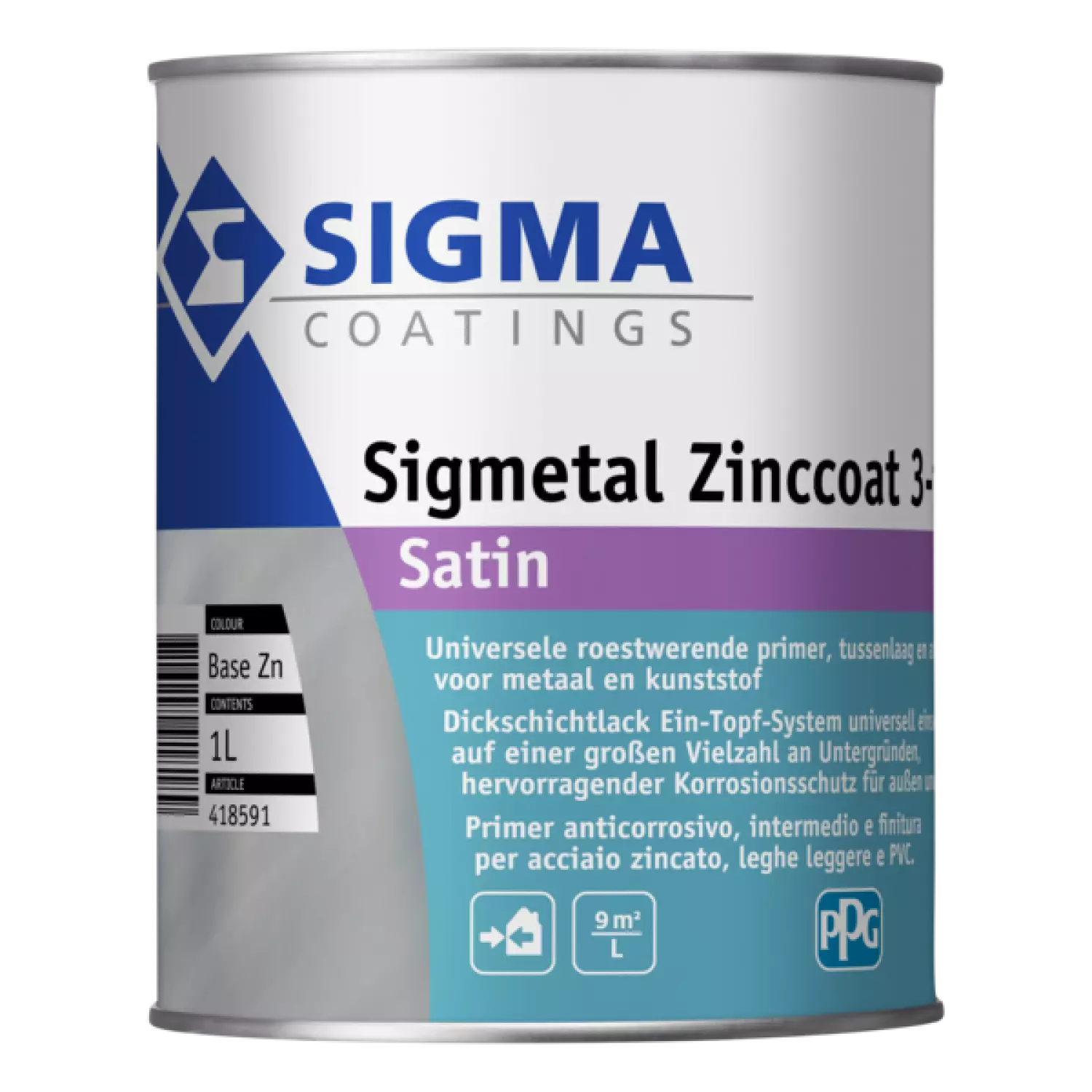 Sigma Sigmetal Zinccoat 3 In 1 Satin Basis Zn 1 L-image