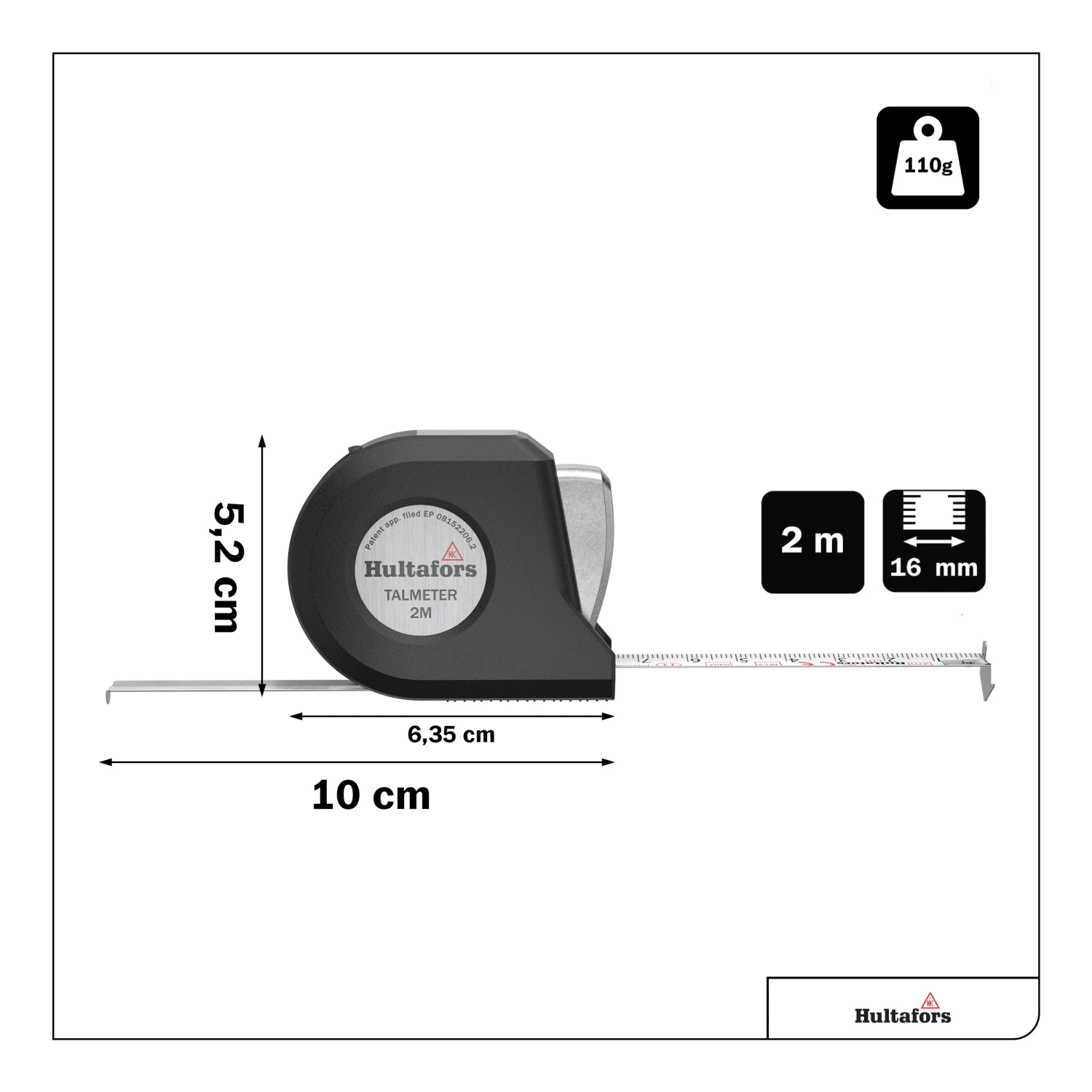 Hultafors TALMETER 2M Markeermeter - 2m