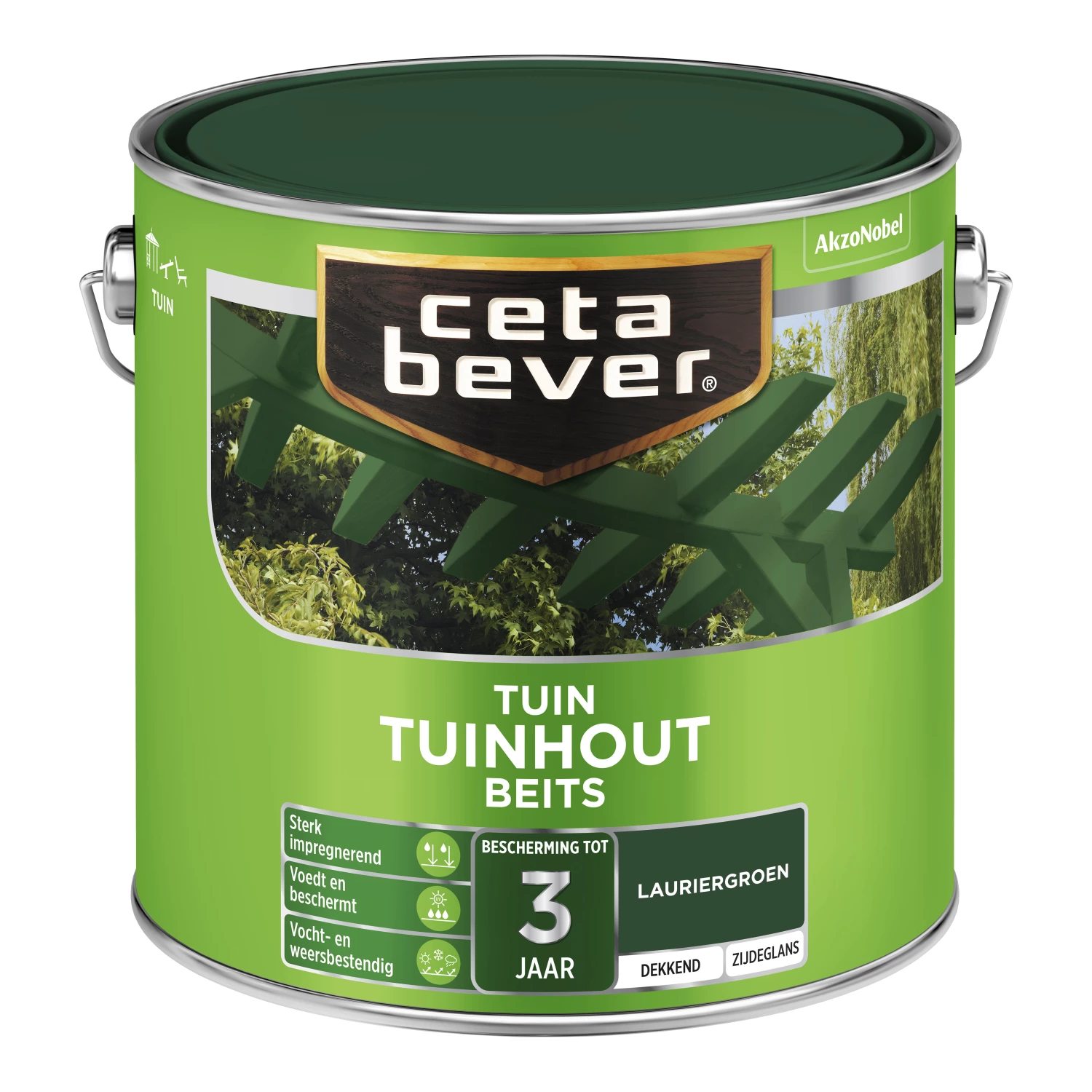 Cetabever Dekkende Tuinhout Beits - Lauriergroen - 2,5L-image