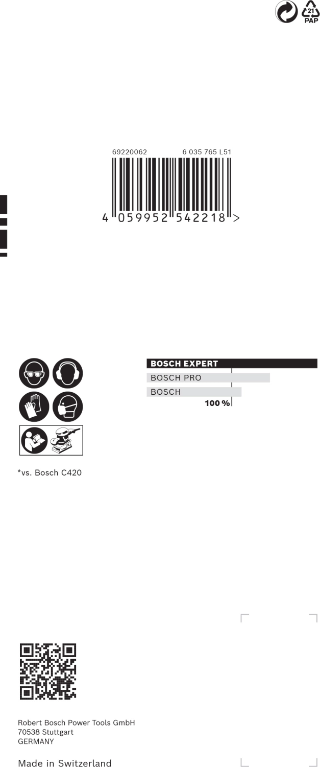 Bosch 2608900883 EXPERT Schuurvel C470 Best for Wood and Paint - 80 x 133mm - K240 - 8 gaten - 10st-image