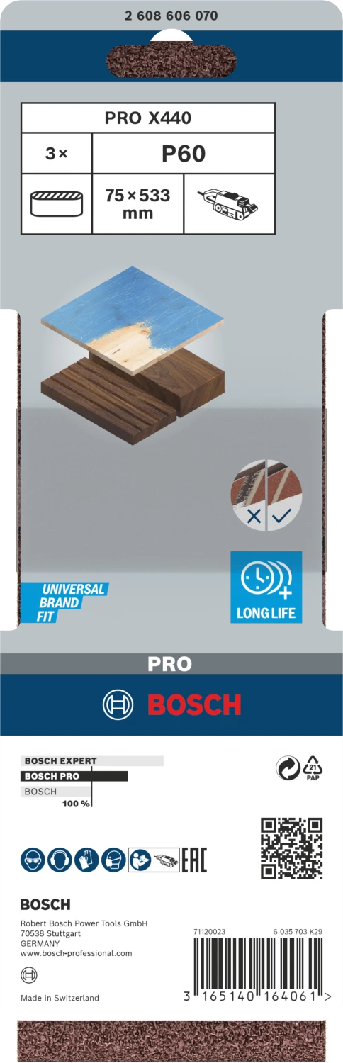 Bosch 2608606070 Best Schuurband - K60 - 75 x 533mm (3st)-image