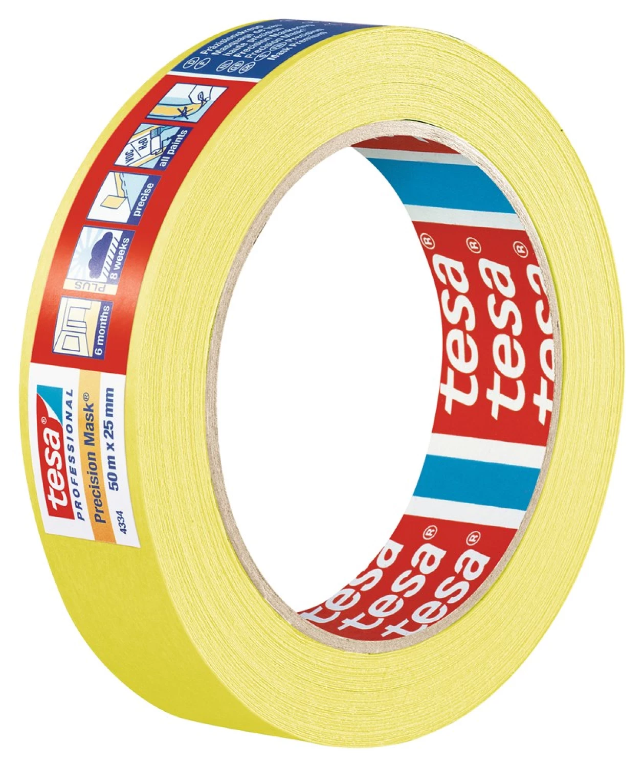 Tesa 4334 Precision Mask Afplaktape - Geel - 38mm x 50m-image