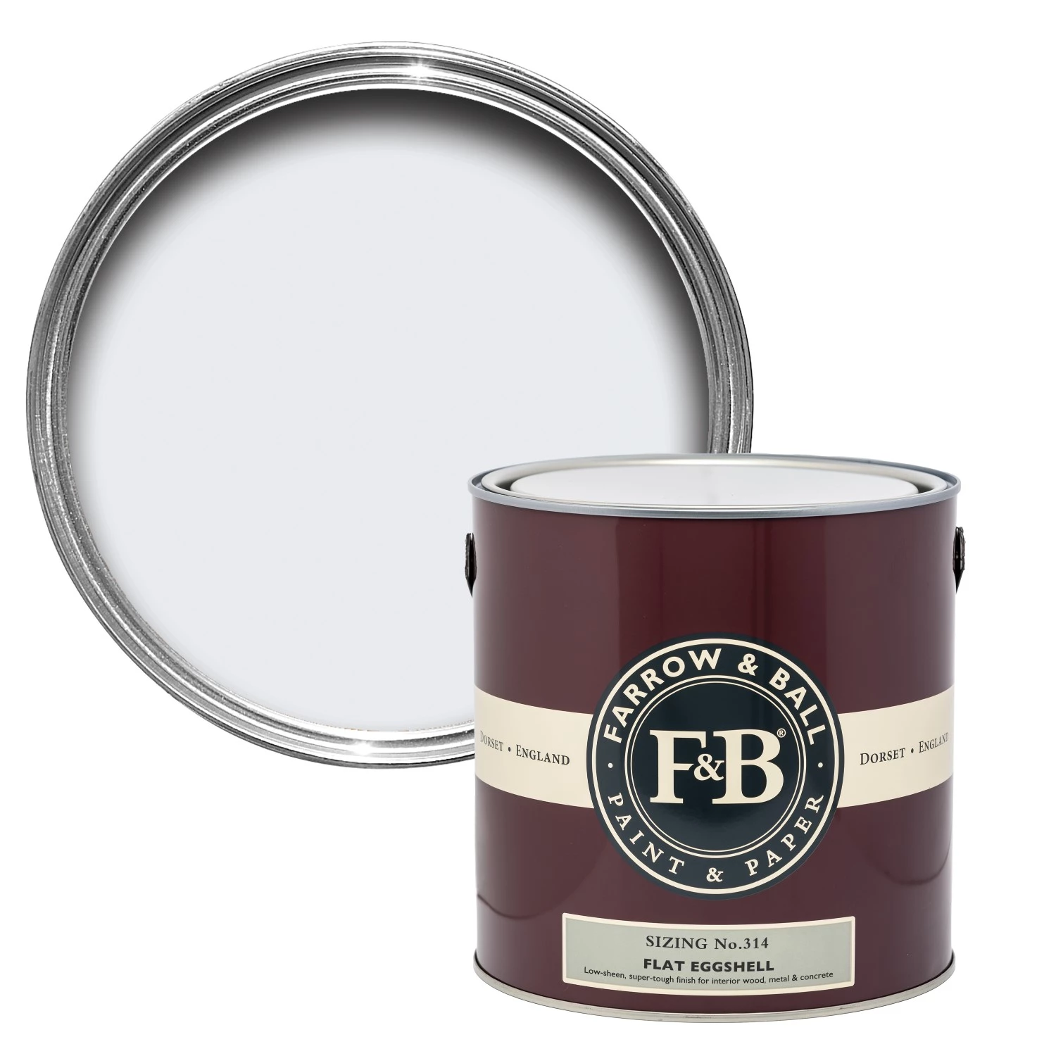 Farrow & Ball Flat Eggshell Sizing No.314 - 5L-image