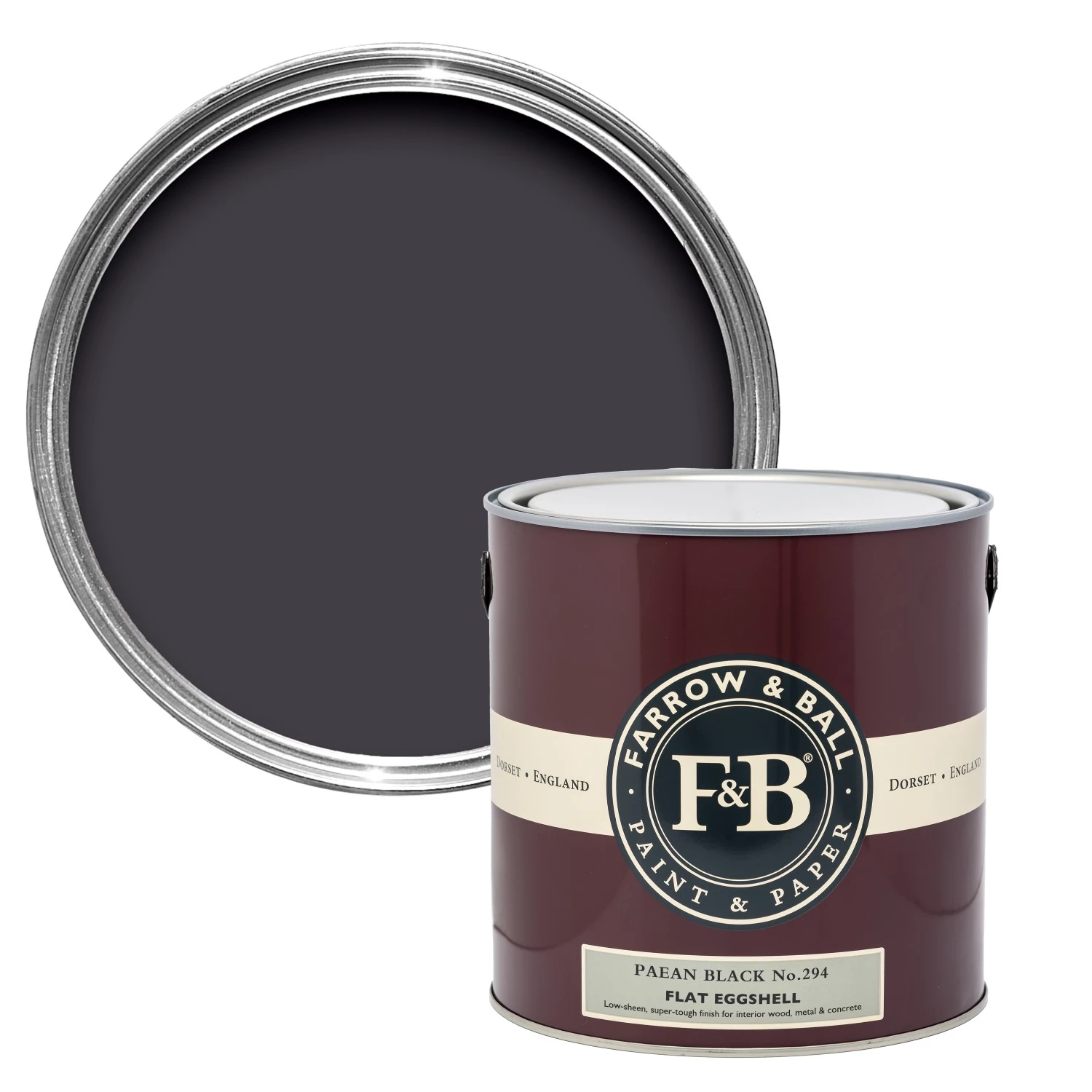 Farrow & Ball Flat Eggshell Paean Black No.294 - 2,5L-image