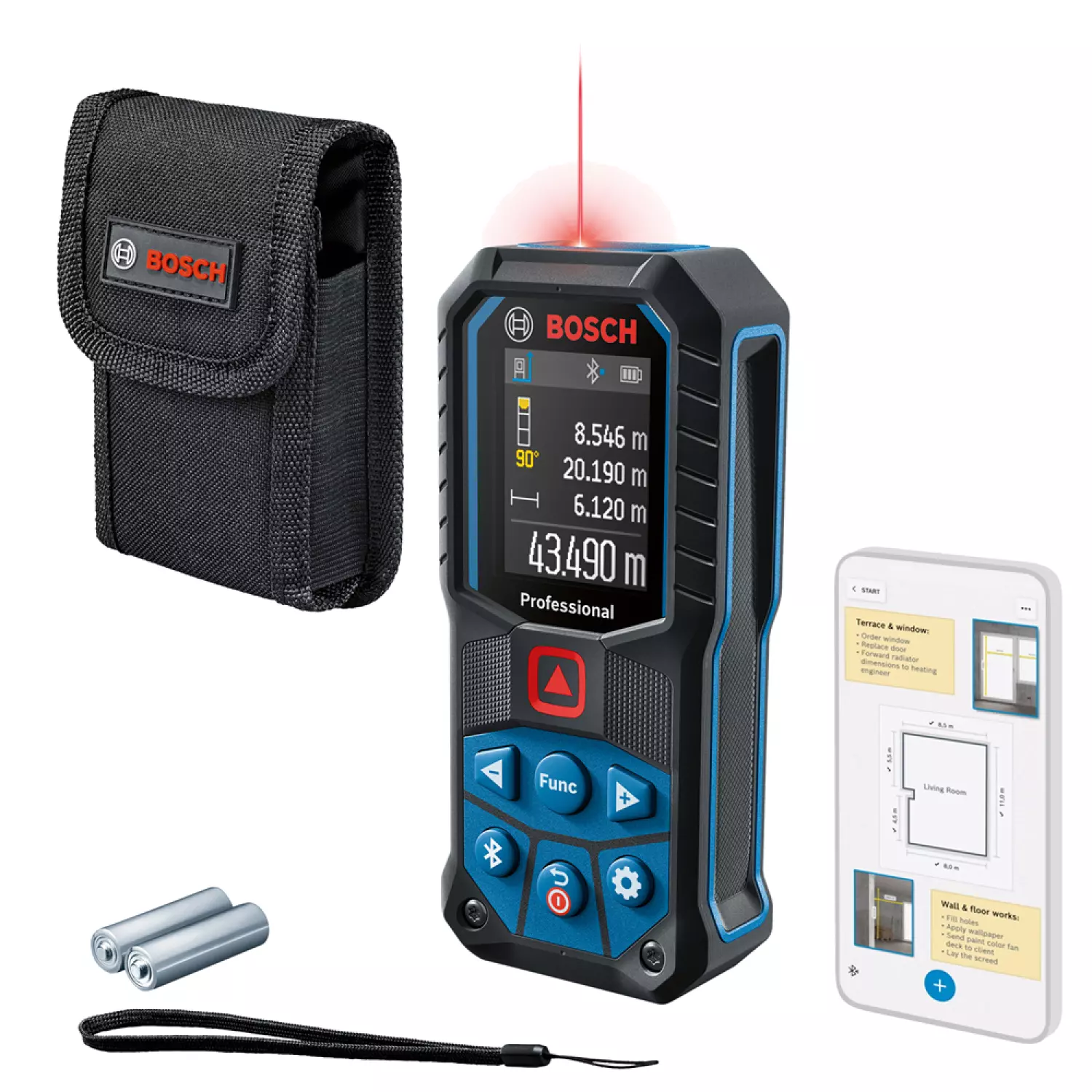 Bosch GLM 50-27 C Professional Laserafstandsmeter - 50m - rood