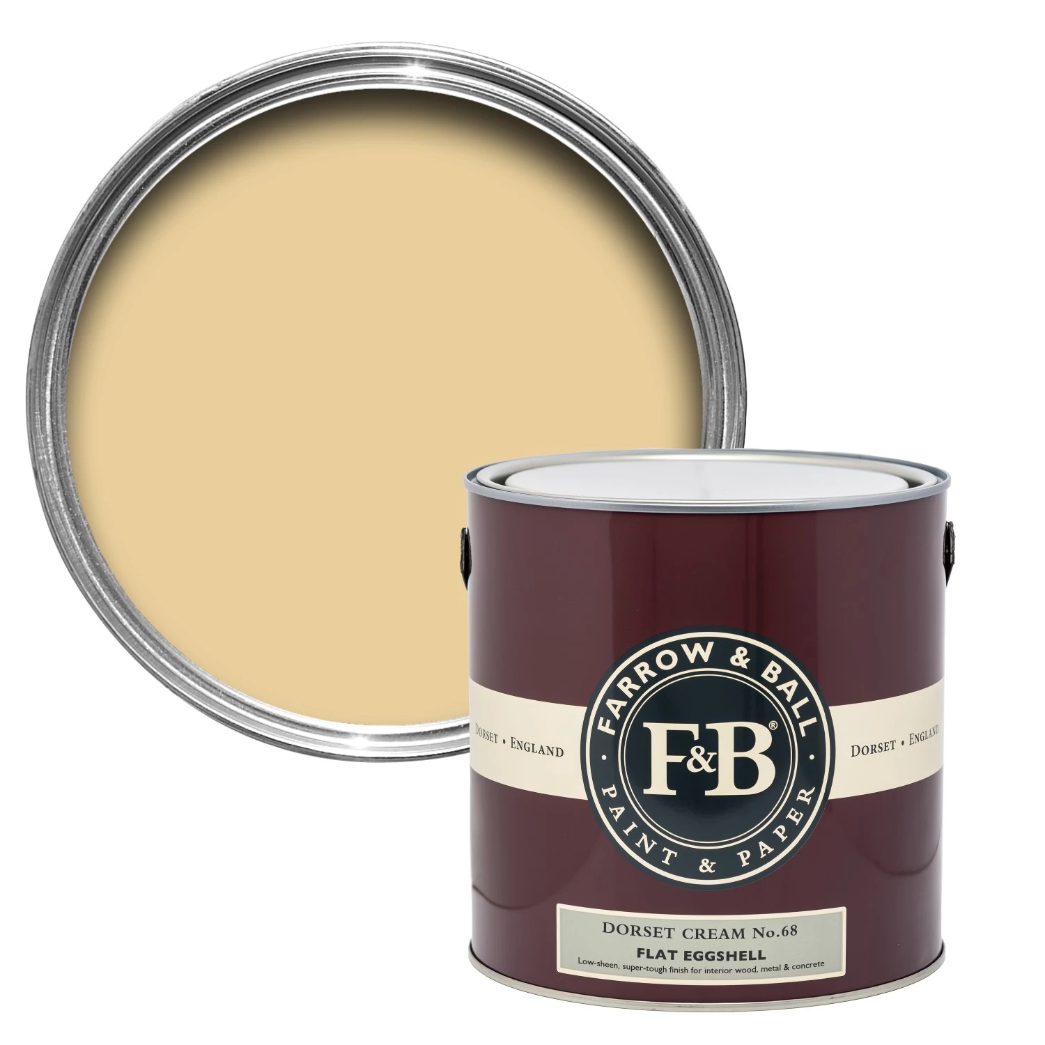 Farrow & Ball Flat Eggshell Dorset Cream No.68 - 5L-image
