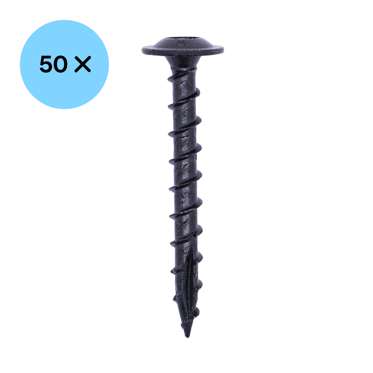 Woodies 61981408 Ultimate Blackline Paalhouderschroef Shield - TX40 - 8.0 x 50mm - Tellerkop - Voldraad - Gecoat (50st)-image