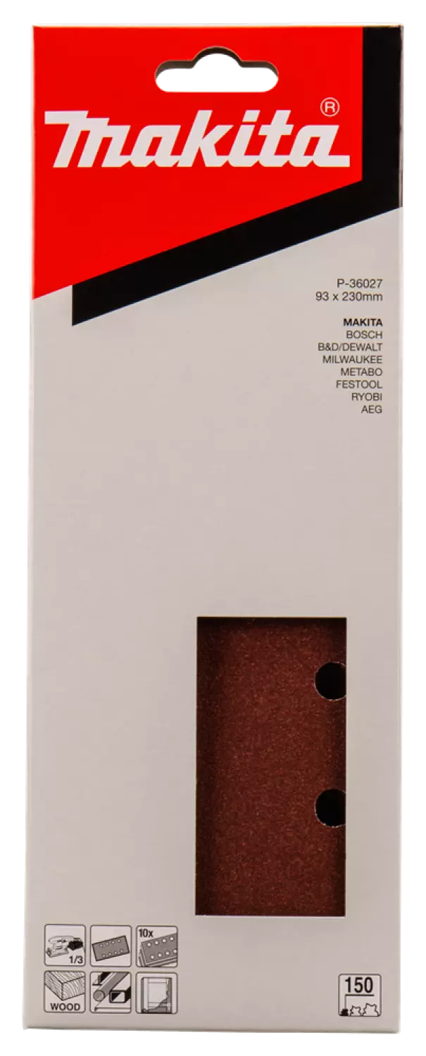 Makita P-36027 Vlak schuurvel Red - K150 - 93 x 230mm (10st)-image