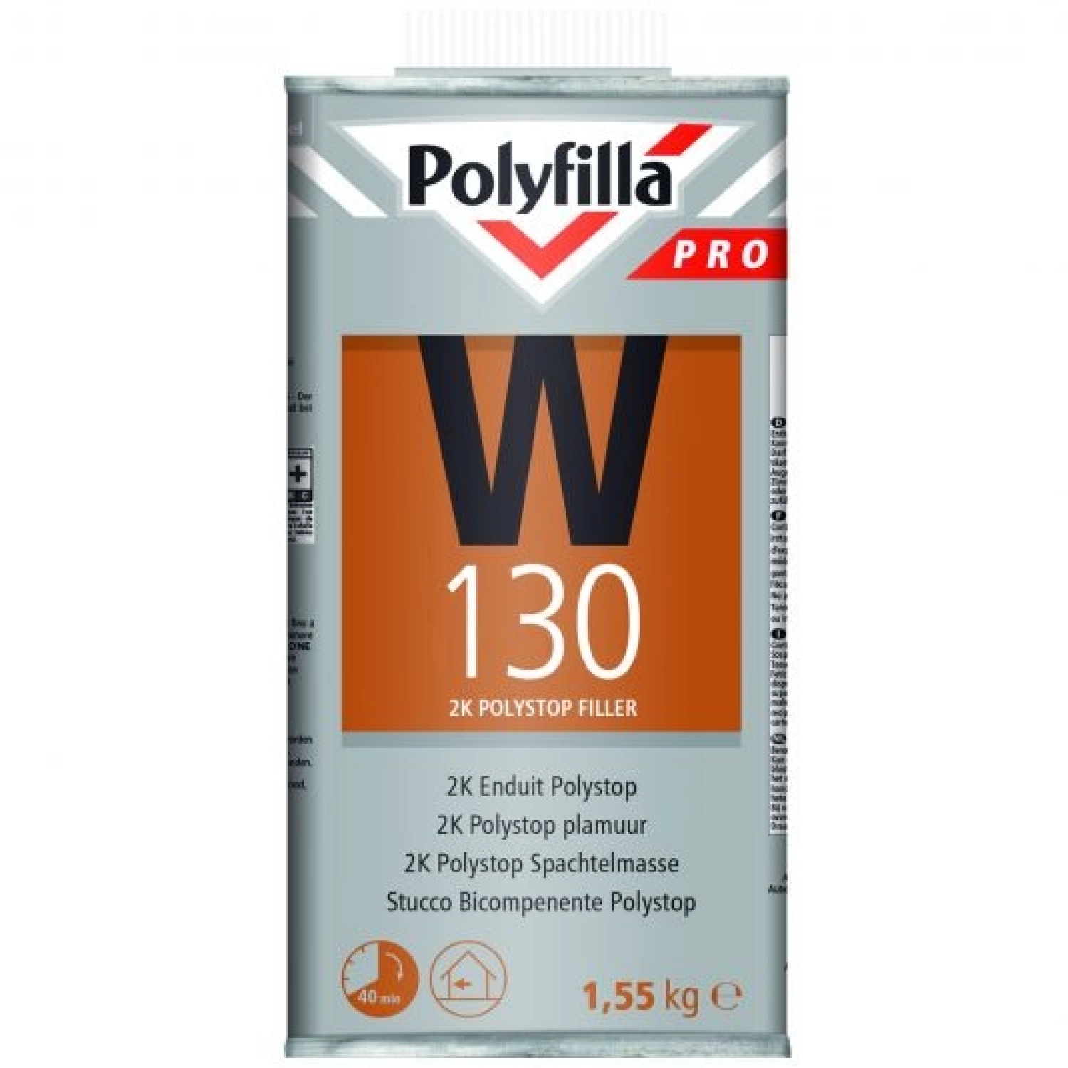 Polyfilla W130 Polystop Plamuur 1,545 Kg (Blik + Verharder)-image