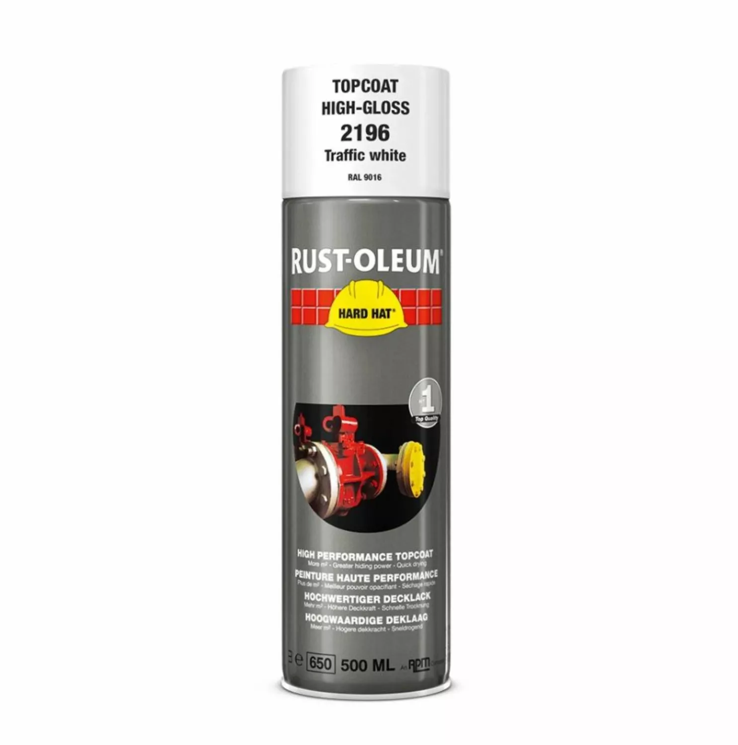 Rust-Oleum Hard Hat Topcoat Spray - Verkeerswit - 0,5L-image