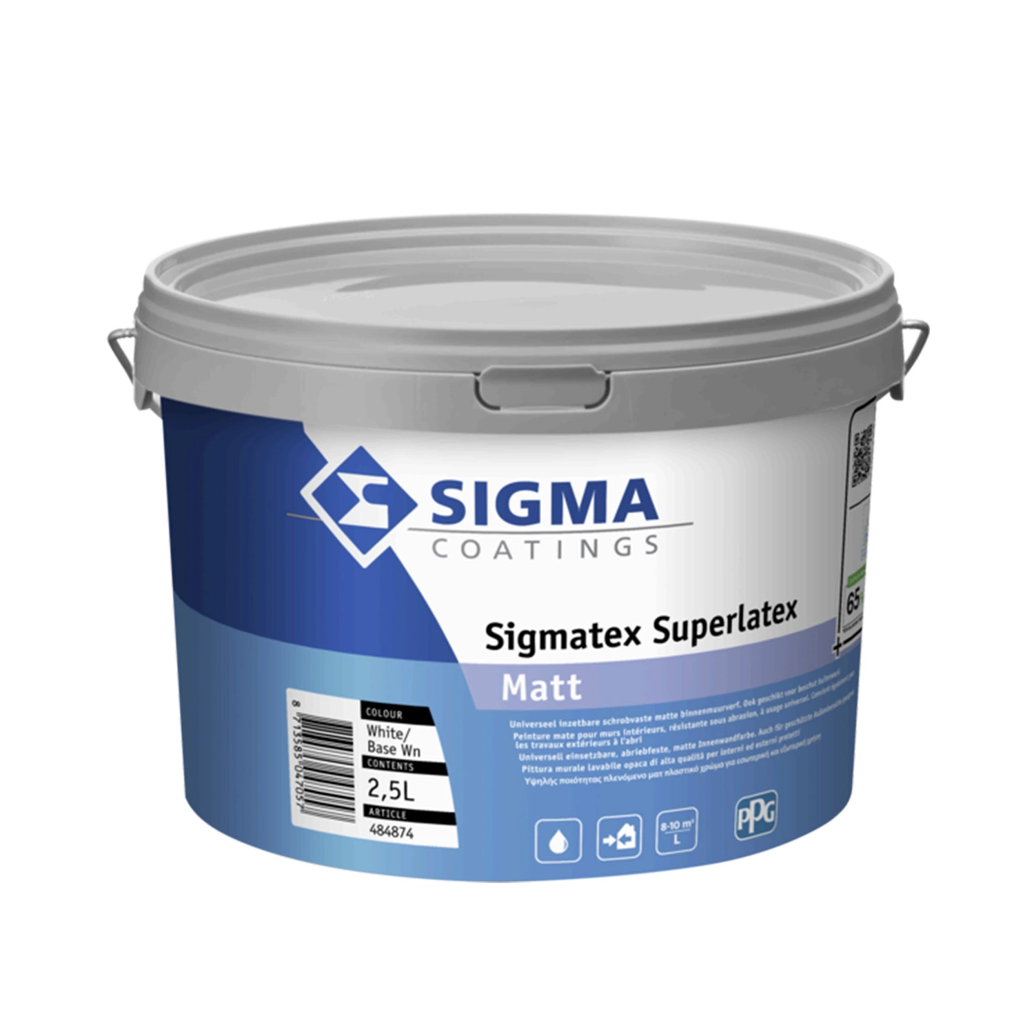 Sigma Sigmatex Superlatex Matt - op kleur gemengd - 2,5L - muurverf