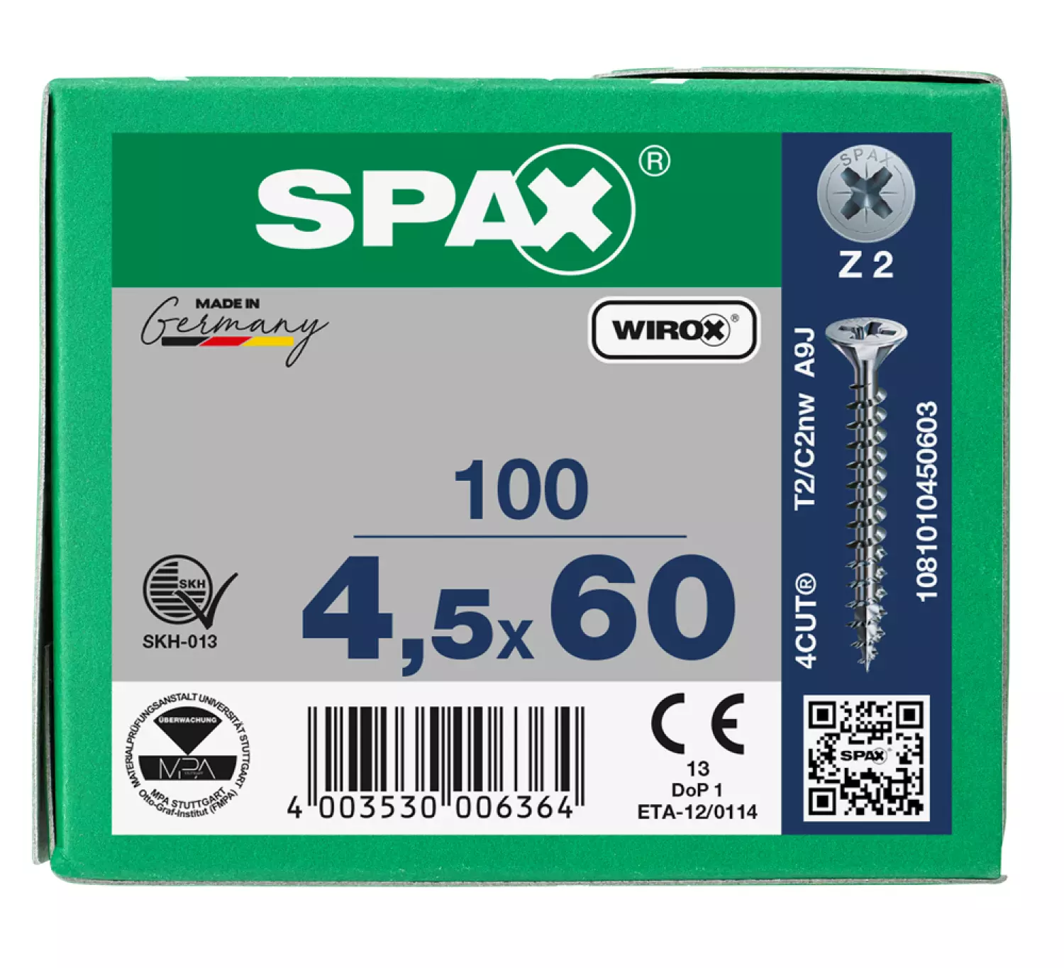 SPAX Universele schroeven verzonken kop - voldraad - Z2 - 4.5x60 mm (100st)-image