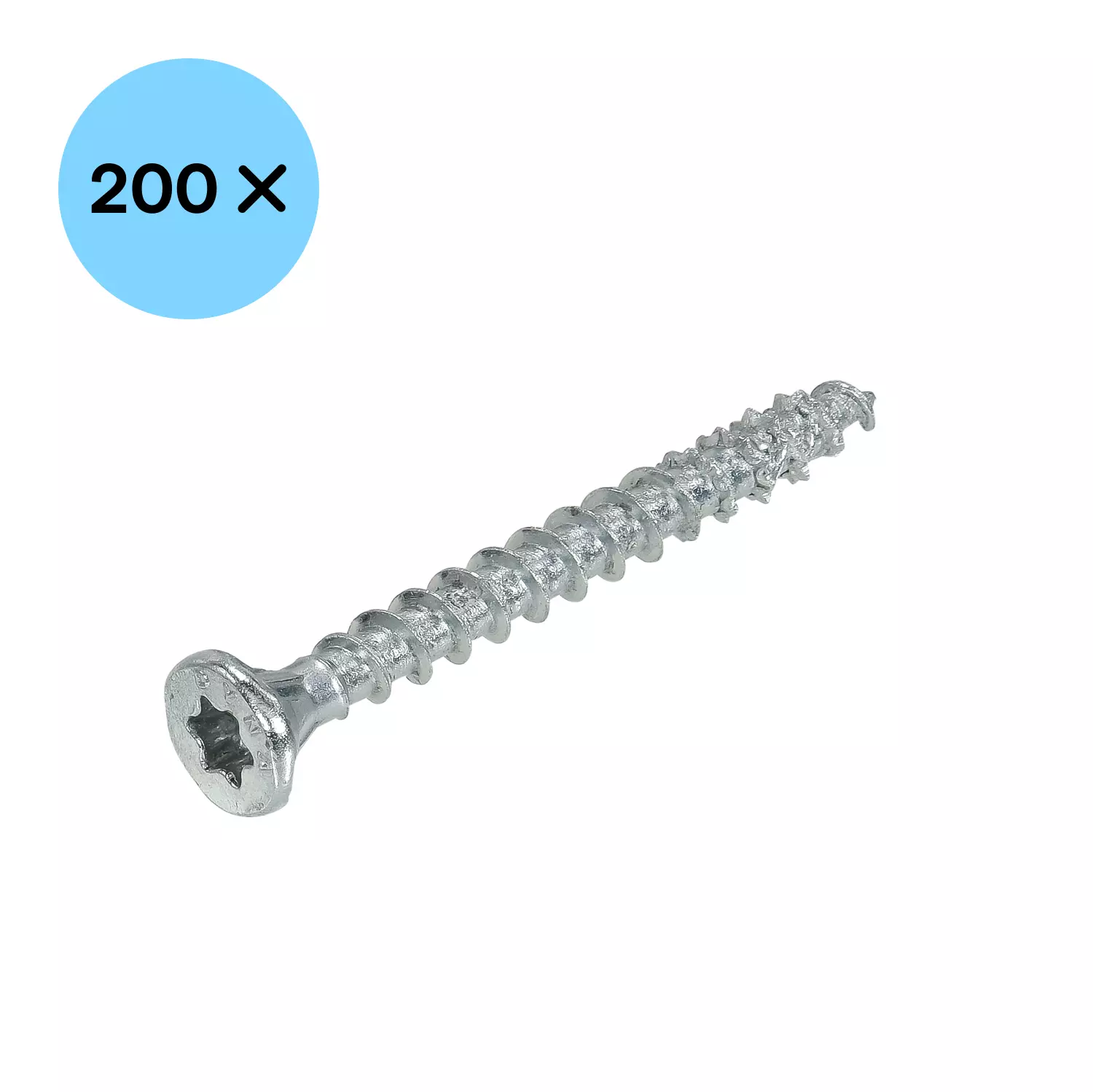 DynaPlus 0281.01.41901 Unischroef - TX25 - 5.0 x 50mm - Platkop - Voldraad - Verzinkt (200st)-image