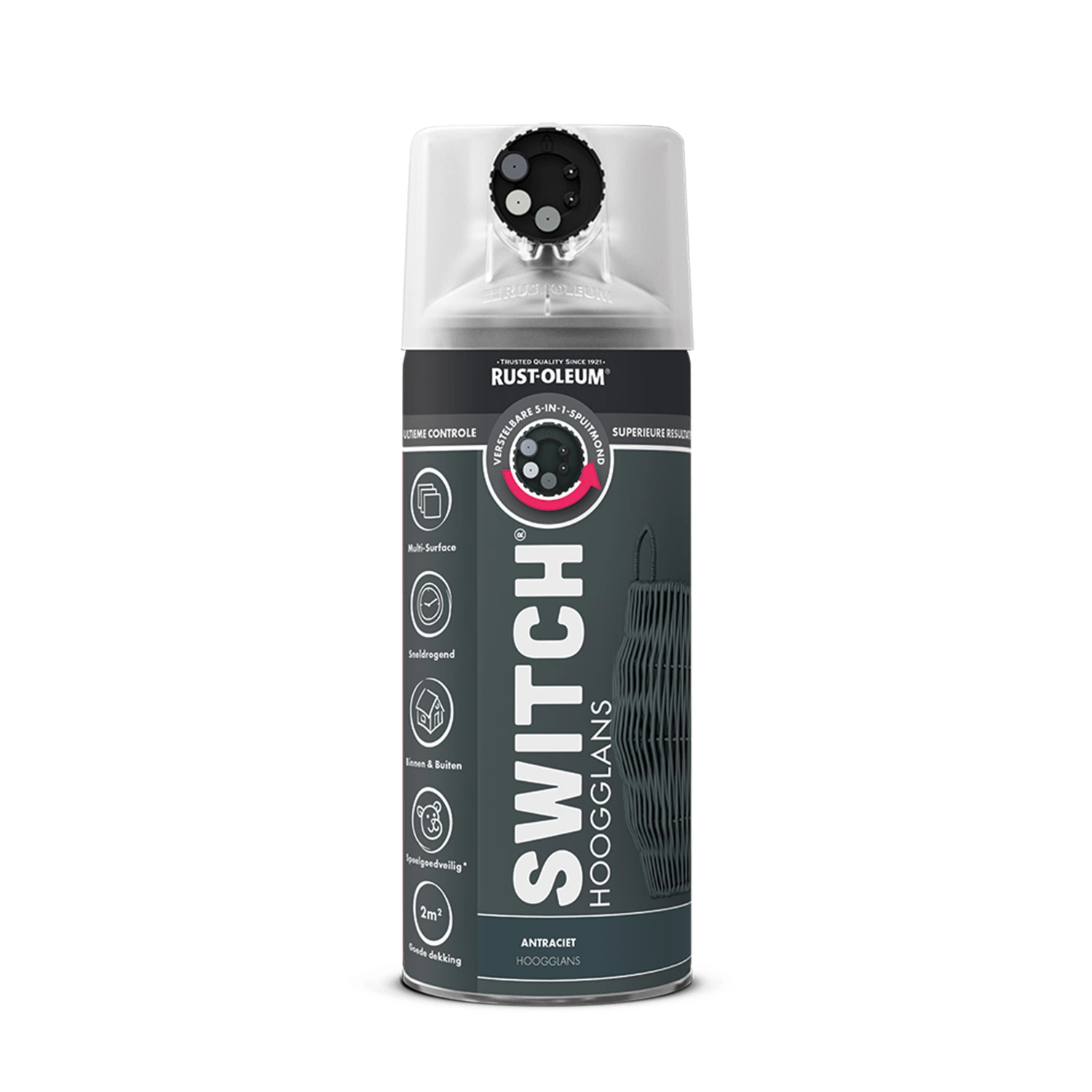 Rust-Oleum Switch Spuitlak - Hoogglans Antraciet - 400ml-image