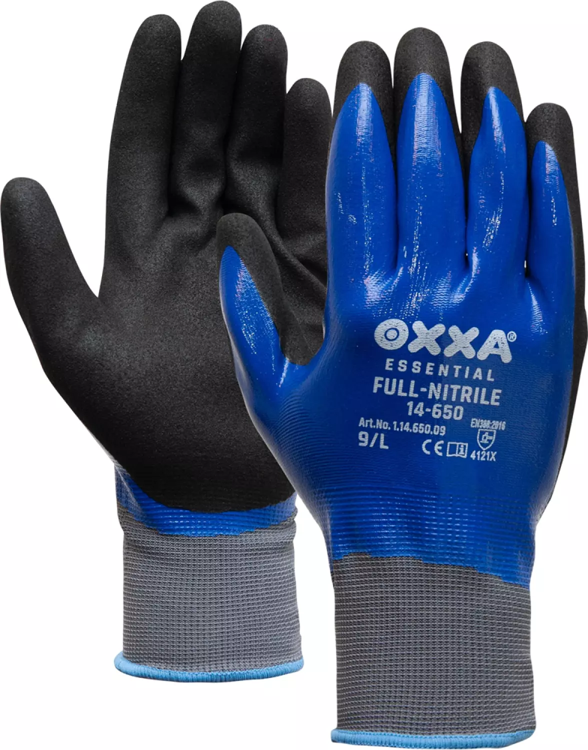 Oxxa 14-650 Full-Nitrile Werkhandschoenen - Zwart/Blauw - 11/XXL-image