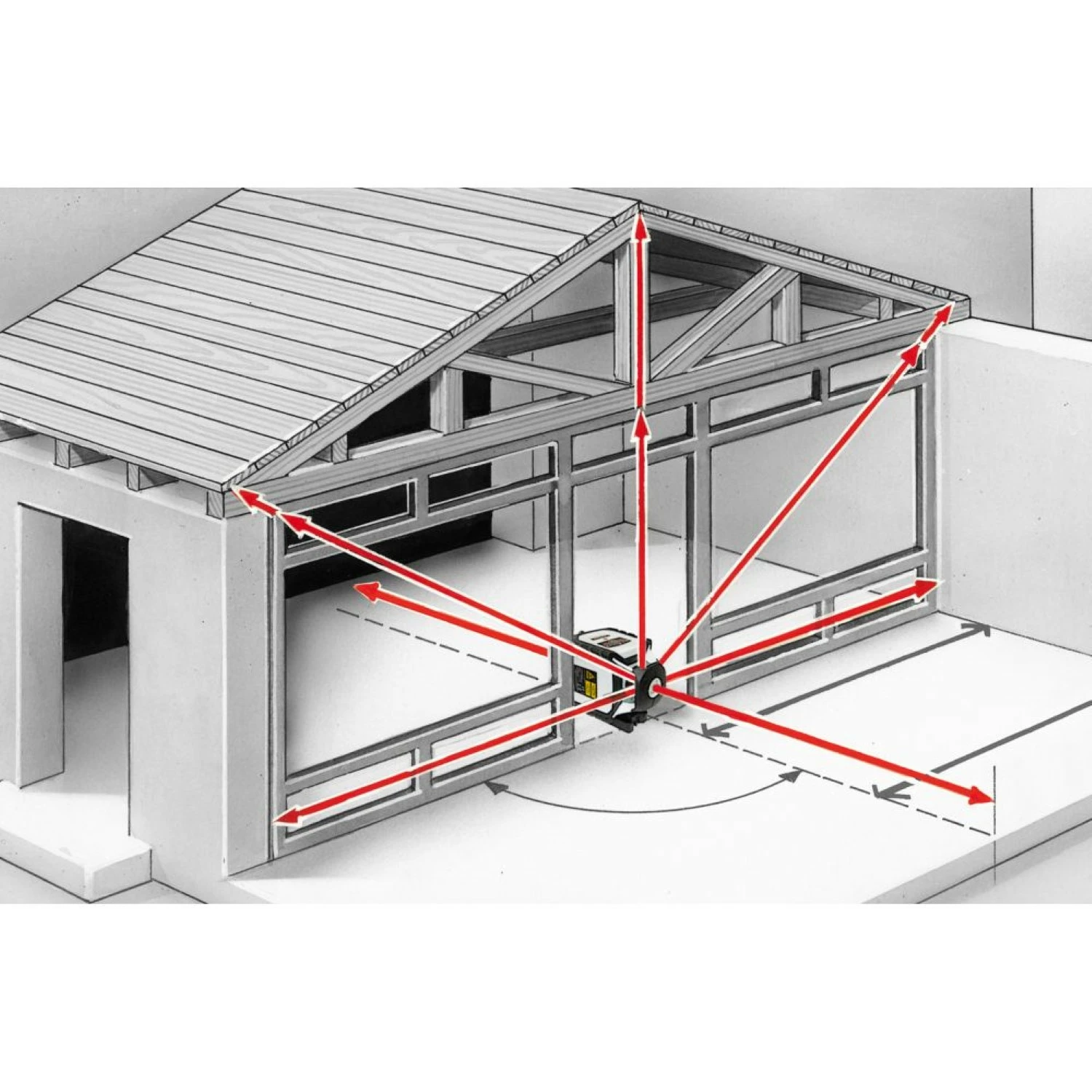 Laserliner Cubus 110 S Rotatielaser set incl. statief en koffer - Rood - 40 m-image