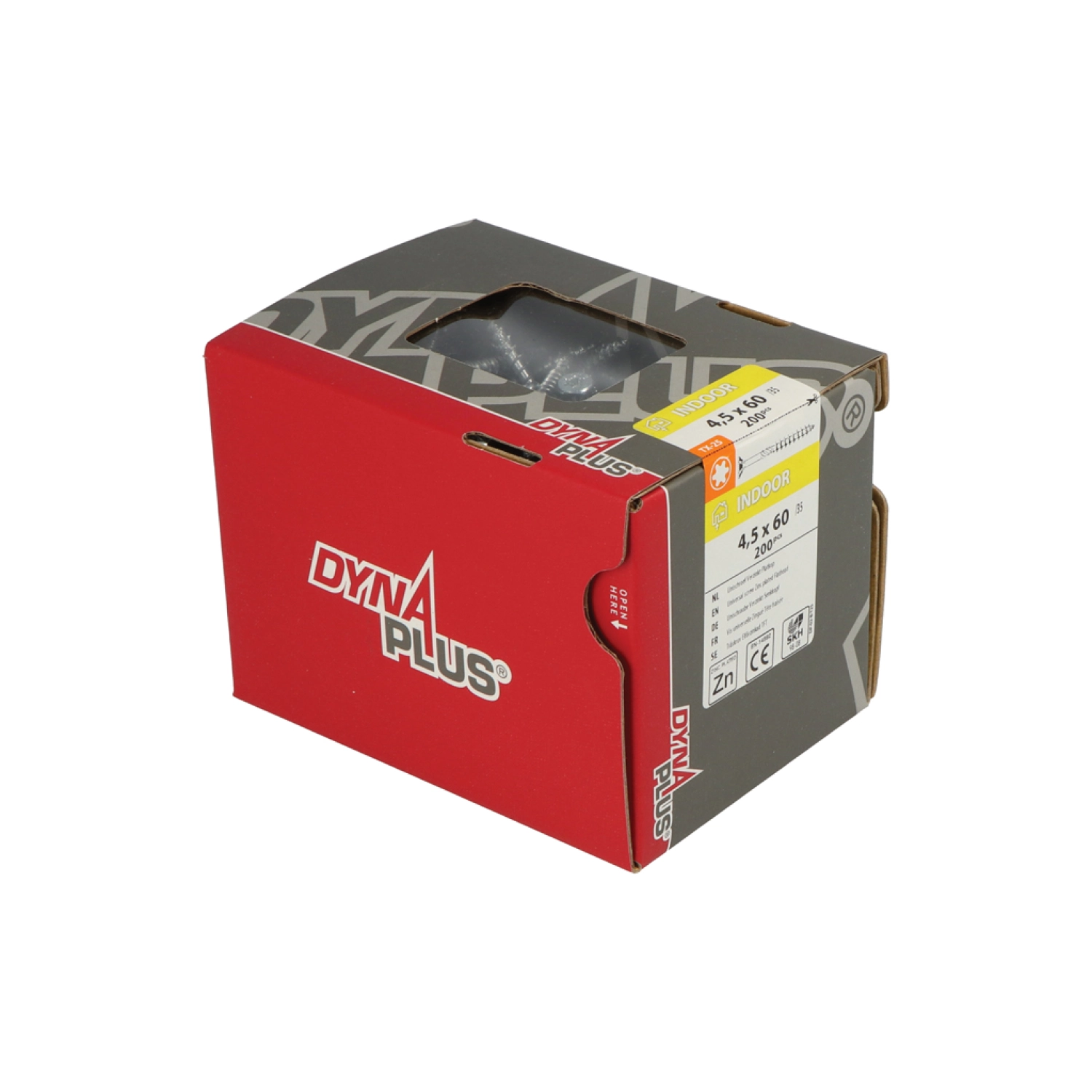 DynaPlus 0281.01.34001 Unischroef - TX25 - 4.5 x 60/35mm - Platkop - Deeldraad - Verzinkt (200st)-image