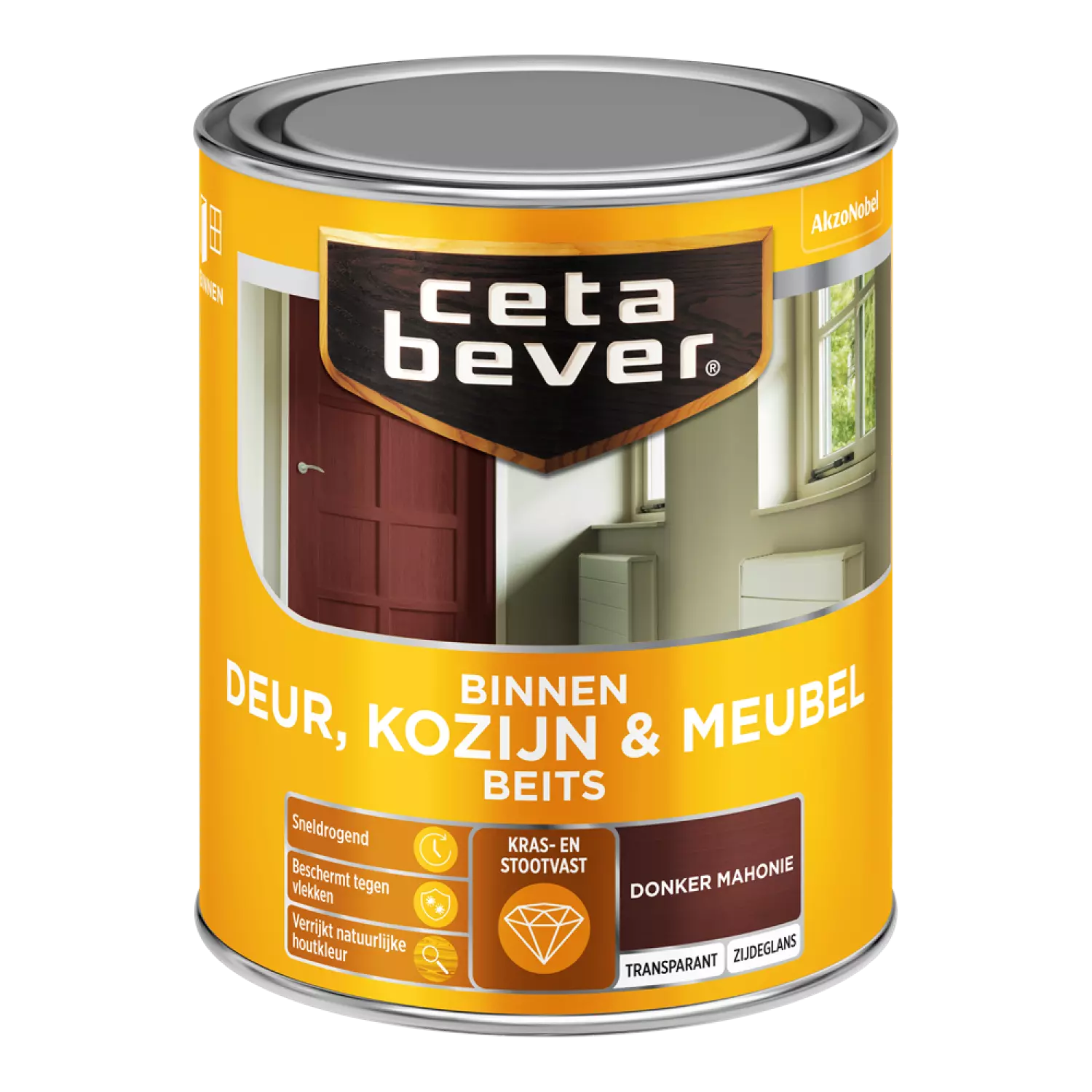 Cetabever Binnenbeits Deuren & Kozijnen Transparant Zijdeglans - Donker Mahonie - 0,75L-image