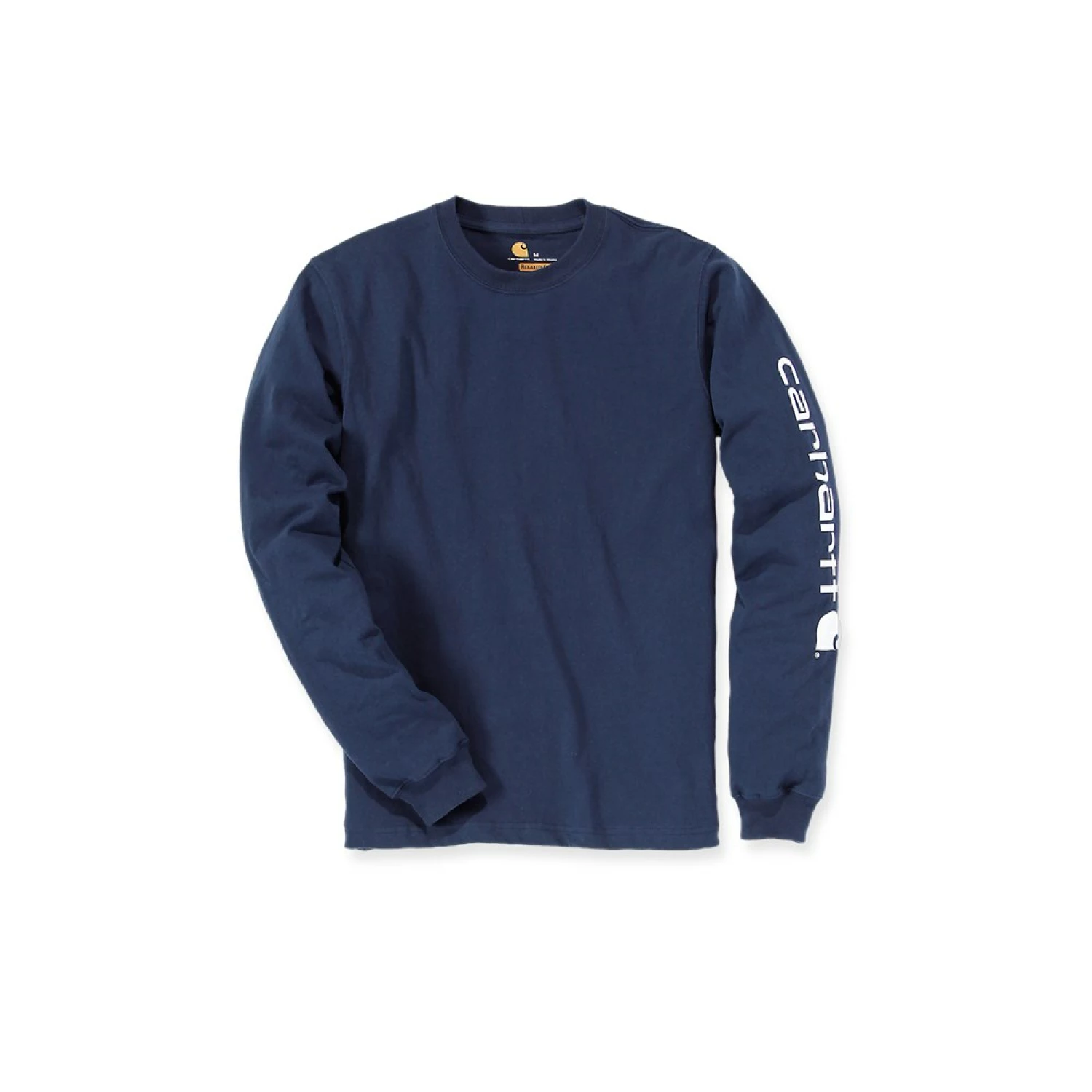 Carhartt EK231 Signature Sleeve Logo Longsleeve T-Shirt - Relaxed Fit - Navy - L-image