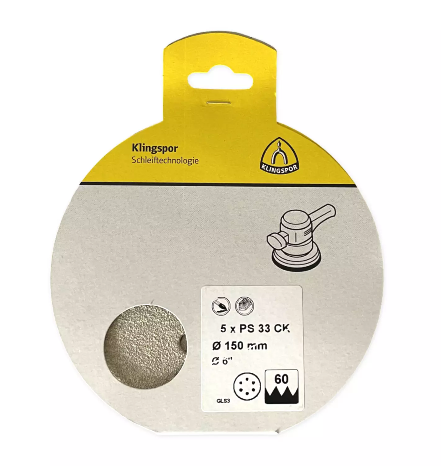 Klingspor Schuurpapier Rond 150 Klitteband 5st 6 Gaten P120-image