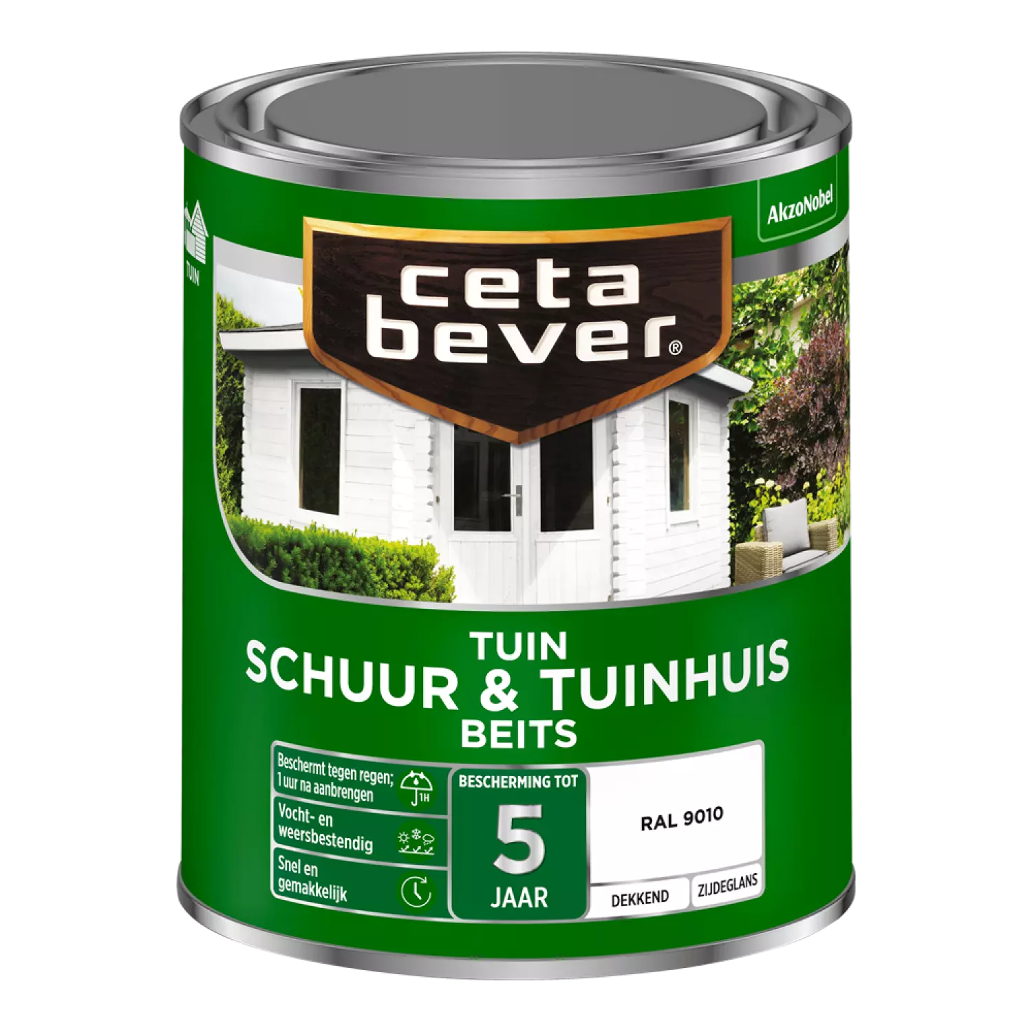 Cetabever Schuur & Tuinhuis Beits Dekkend - Zuiver wit - 750ml-image