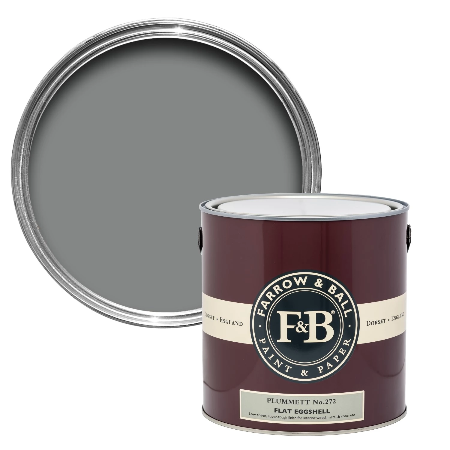 Farrow & Ball Flat Eggshell Plummett No.272 - 5L-image